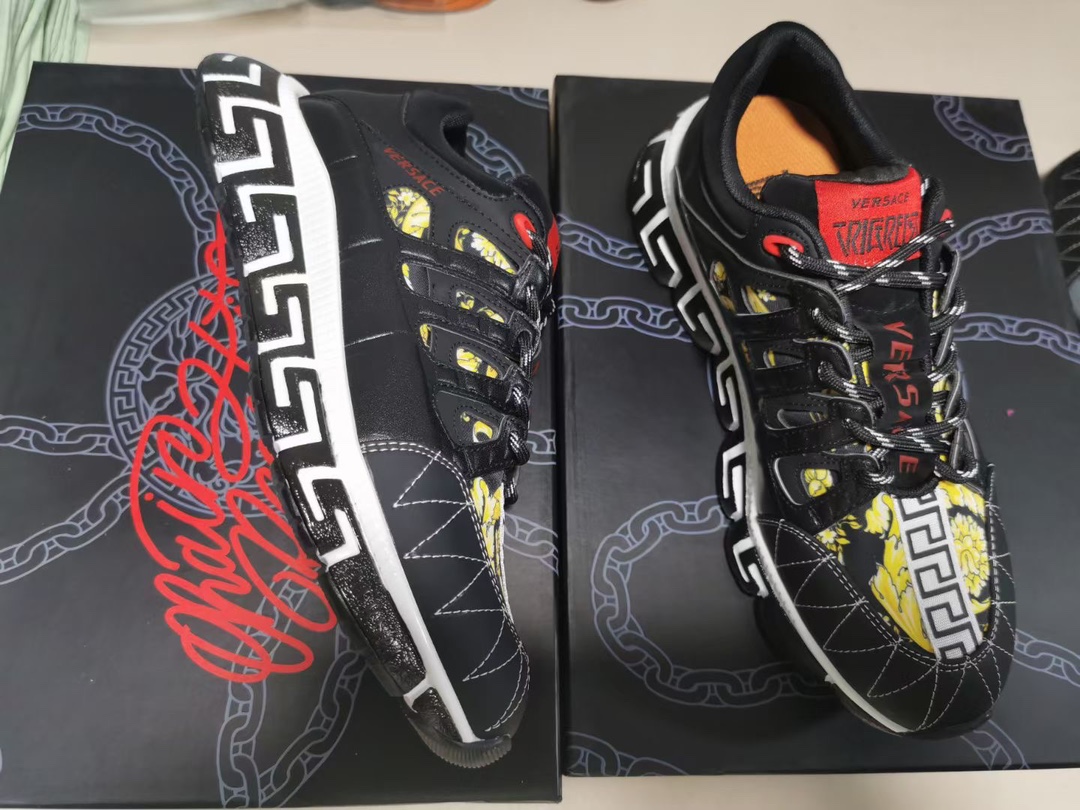 Versace Trigreca Barocco Print Black - vstockx