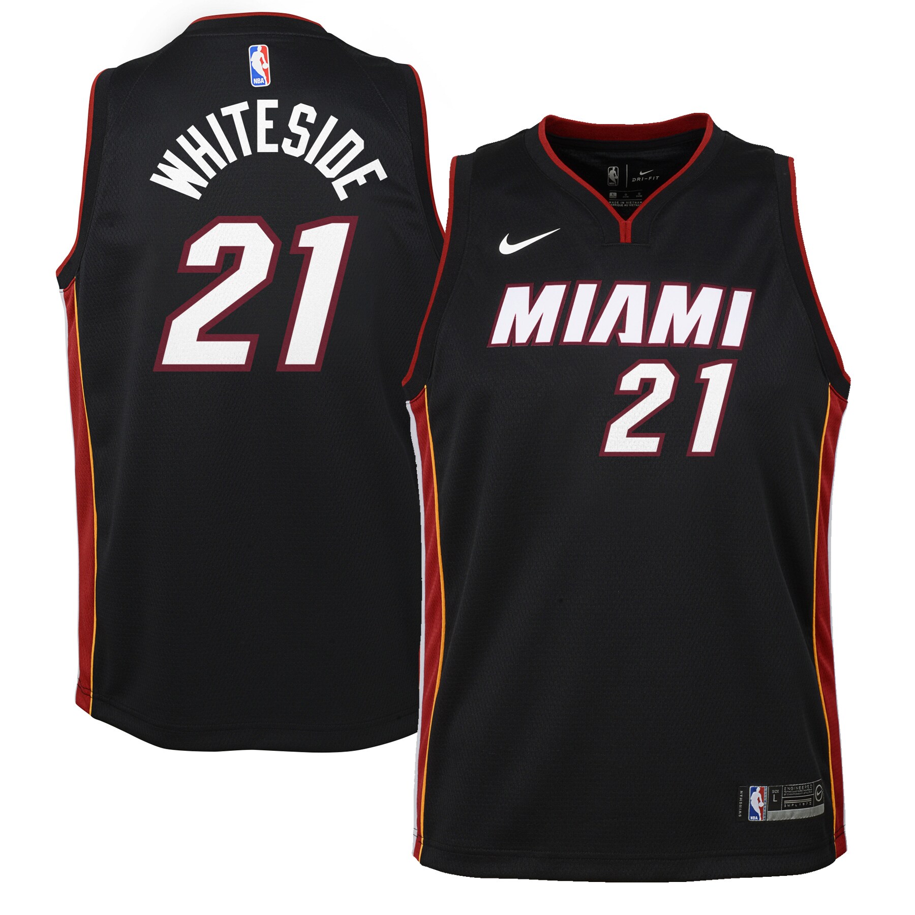 Hassan Whiteside Miami Heat Nike Youth Swingman Jersey Black - Icon Edition - vstockx