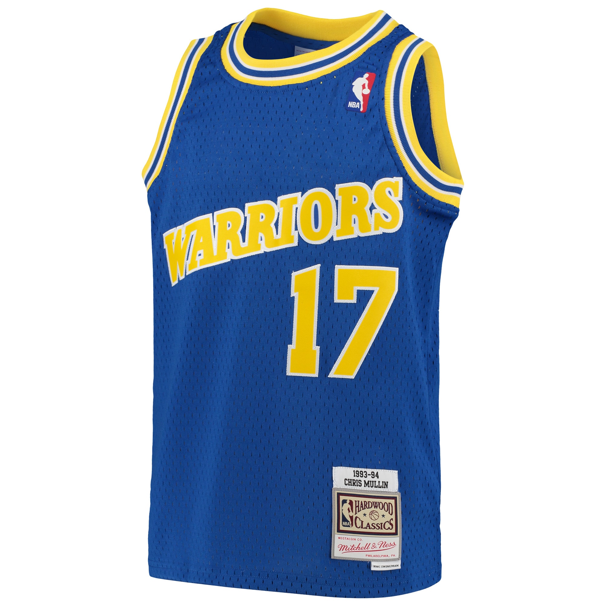 Chris Mullin Golden State Warriors Mitchell & Ness Youth 1993-94 Hardwood Classics Swingman Throwback Jersey - Royal - vstockx