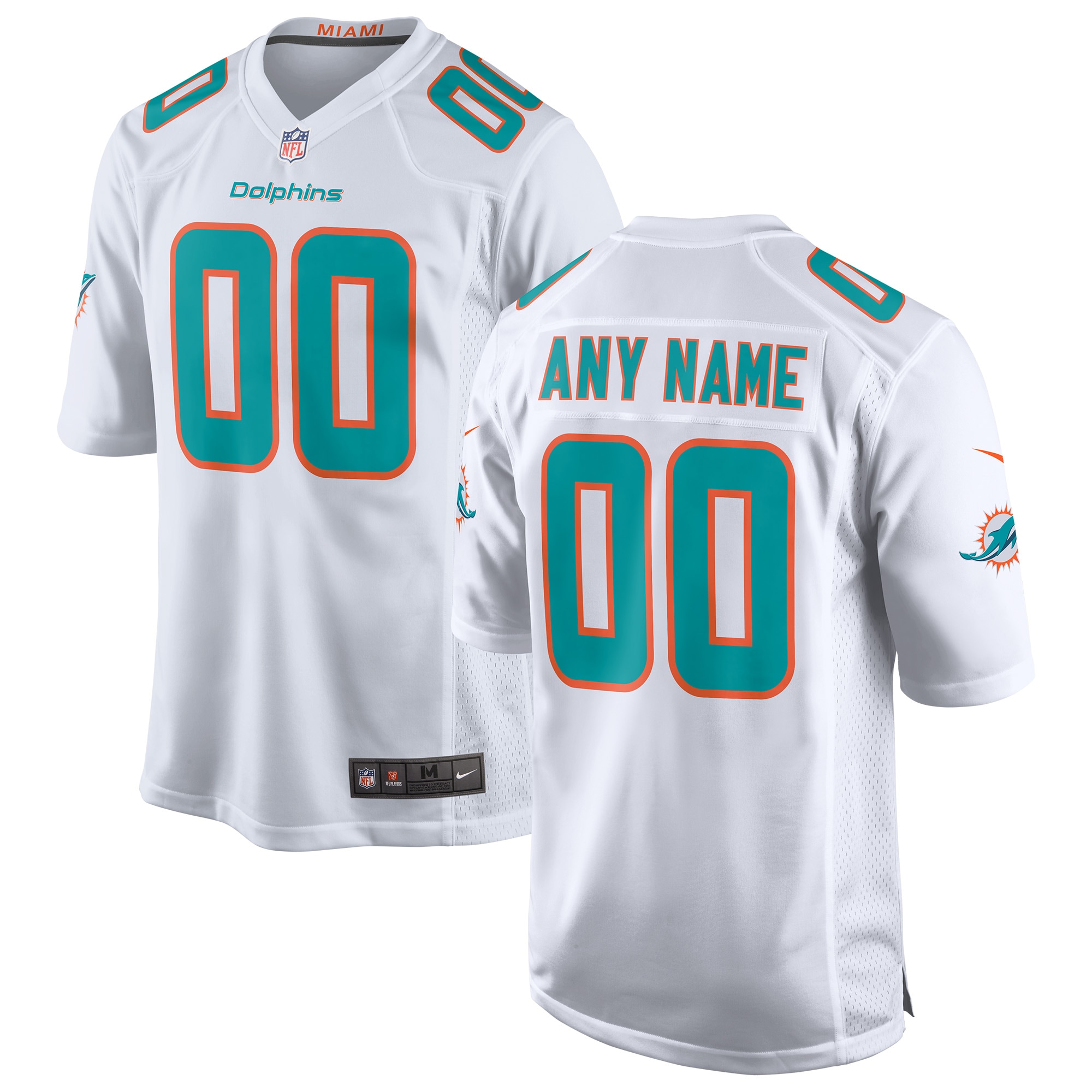 Miami Dolphins Nike Custom Game Jersey - White - vstockx