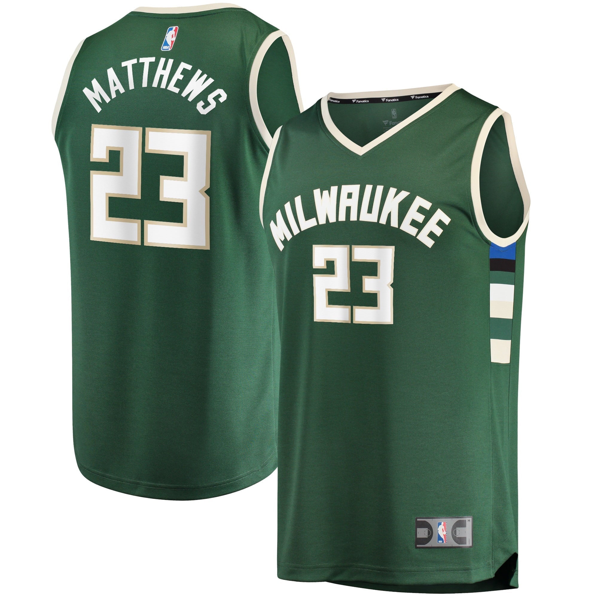 Men's Fanatics Branded Wesley Matthews Hunter Green Milwaukee Bucks 2021/22 Fast Break Replica Jersey - Icon Edition - vstockx