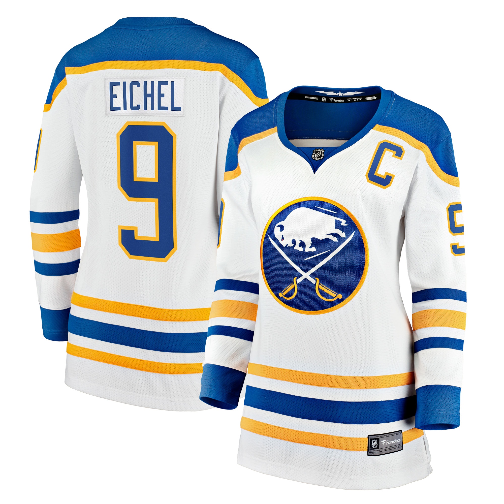 Jack Eichel Buffalo Sabres Fanatics Branded Women's Away Premier Breakaway Player Jersey - White - vstockx