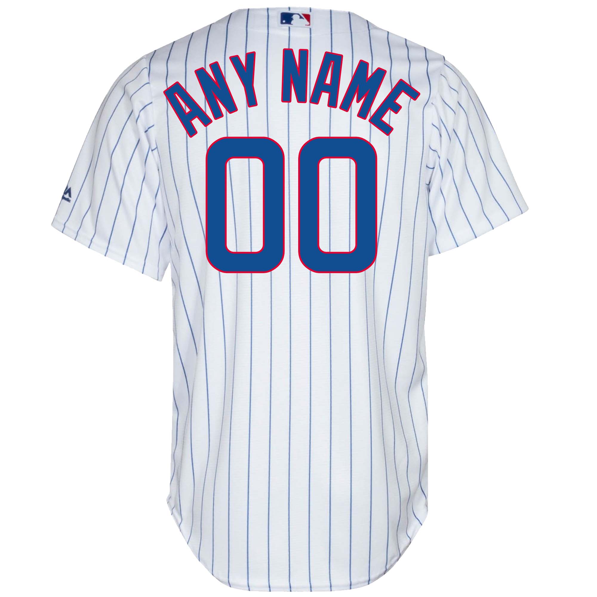 Custom Chicago Cubs Majestic Home Pinstripe Men's Replica Jersey - vstockx