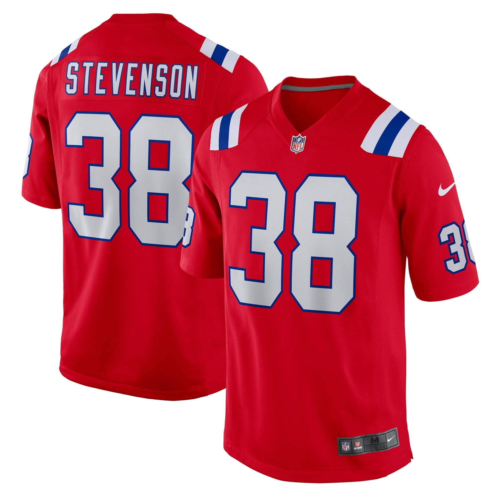Men's Nike Rhamondre Stevenson Red New England Patriots Alternate Game Player Jersey - vstockx