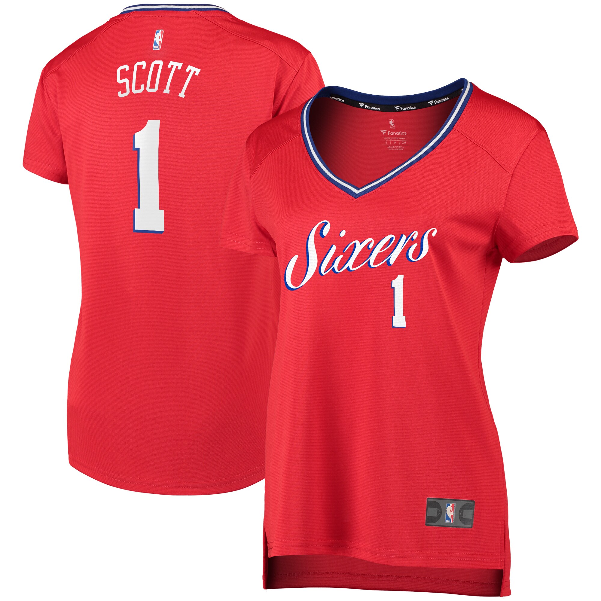 Mike Scott Philadelphia 76ers Fanatics Branded Women's Fast Break Replica Player Jersey - Statement Edition - Red - vstockx