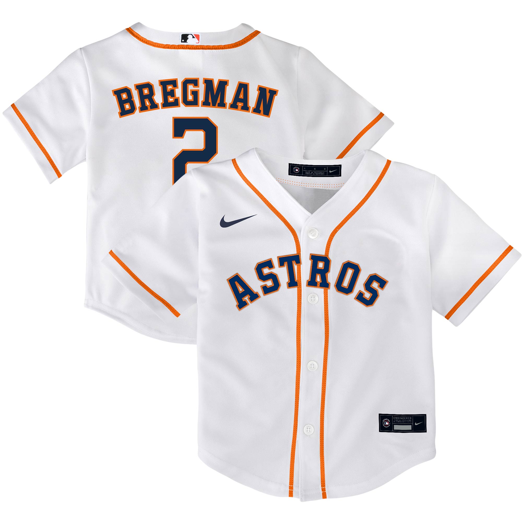 Alex Bregman Houston Astros Nike Toddler Home Replica Player Jersey - White - vstockx