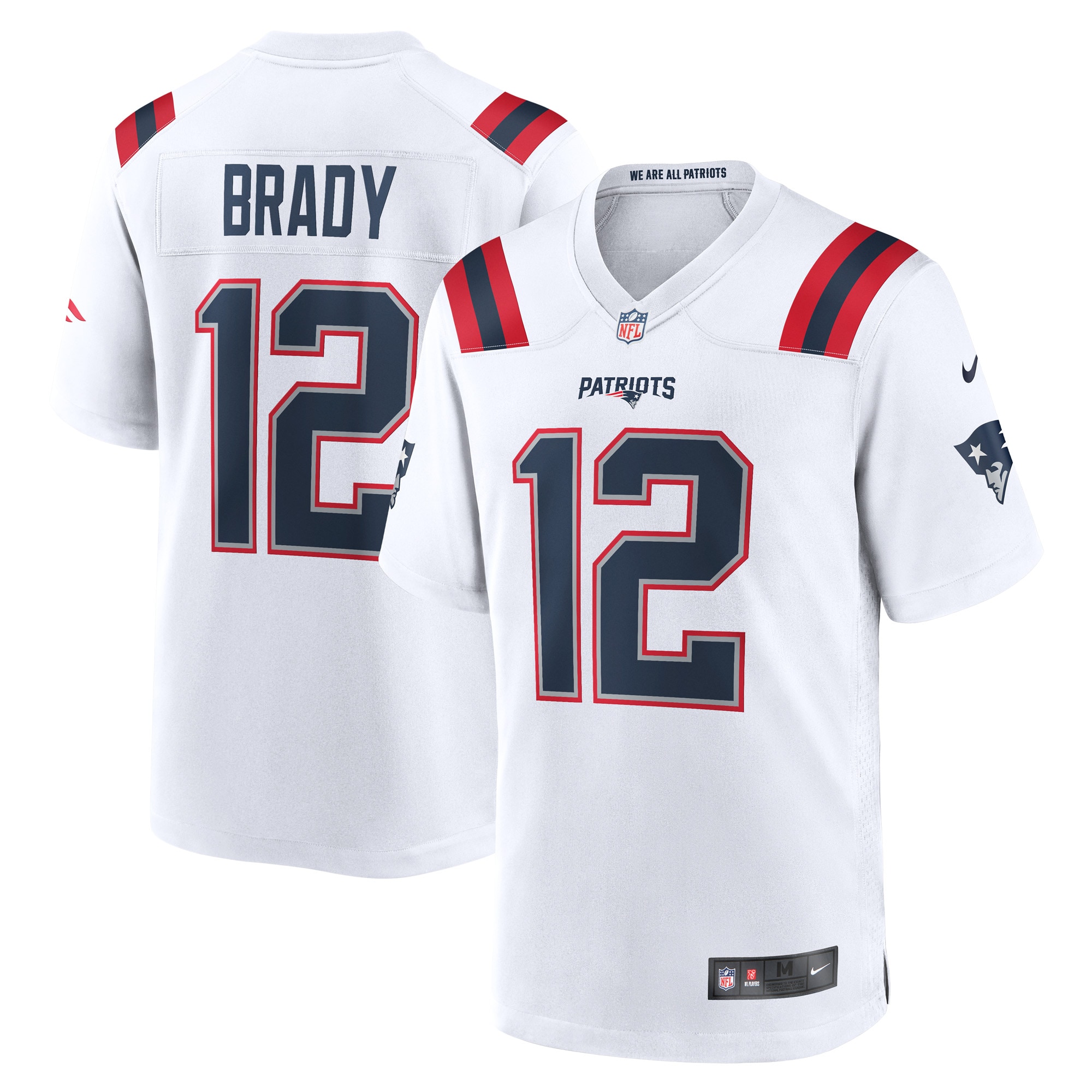 Tom Brady New England Patriots Nike Retired Game Jersey - White - vstockx