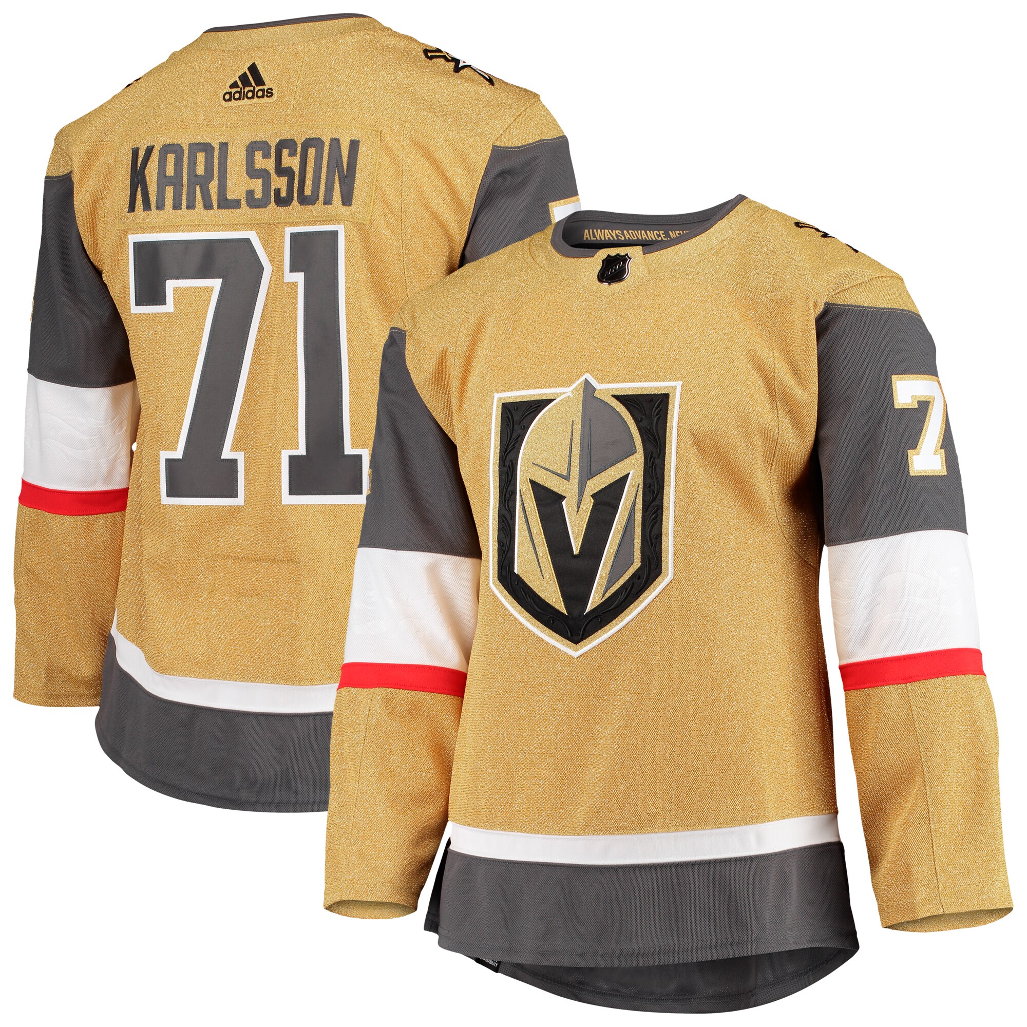 William Karlsson Vegas Golden Knights adidas Home Primegreen Authentic Pro Player Jersey - Gold - vstockx
