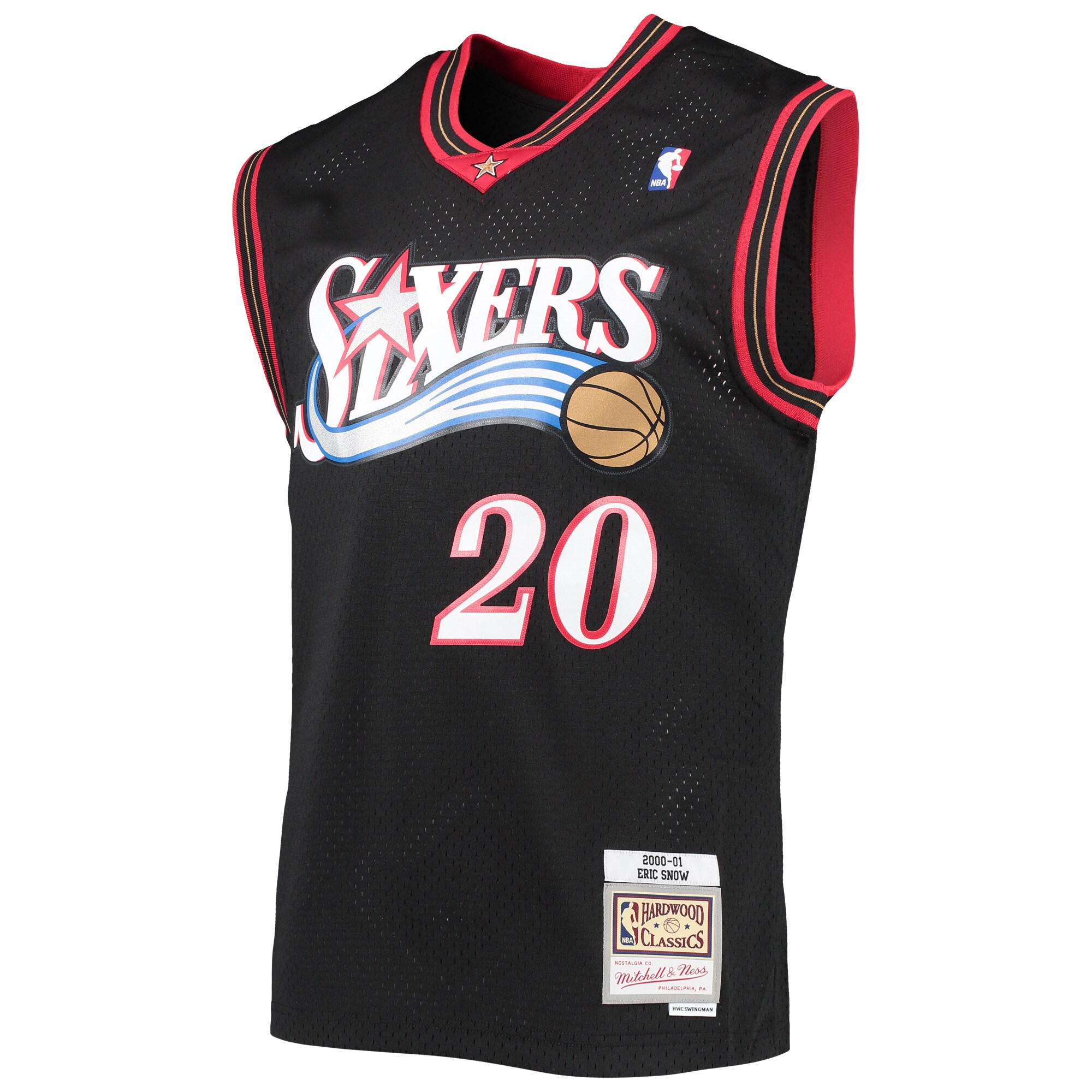 Eric Snow Philadelphia 76ers Mitchell & Ness Hardwood Classics Swingman Jersey - Black - vstockx