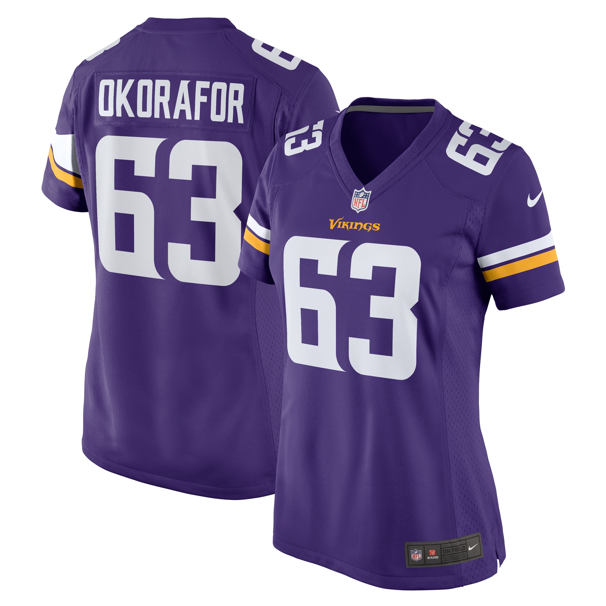 Chim Okorafor Minnesota Vikings Nike Women's Team Game Jersey - Purple - vstockx
