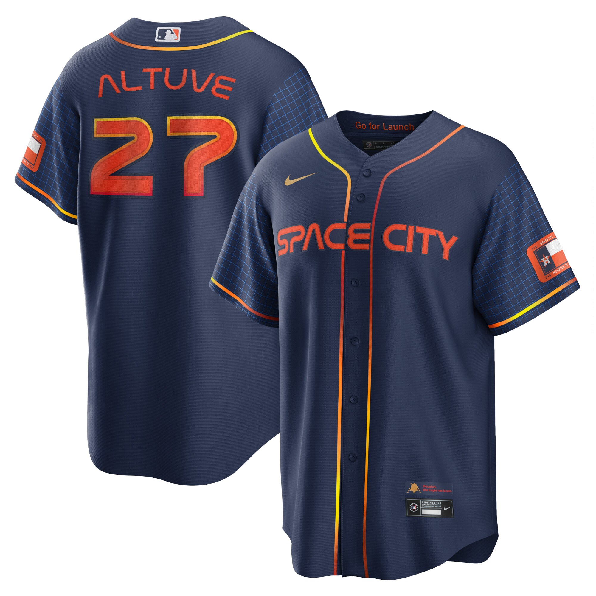 Jose Altuve Houston Astros Nike 2022 City Connect Replica Player Jersey - Navy - vstockx