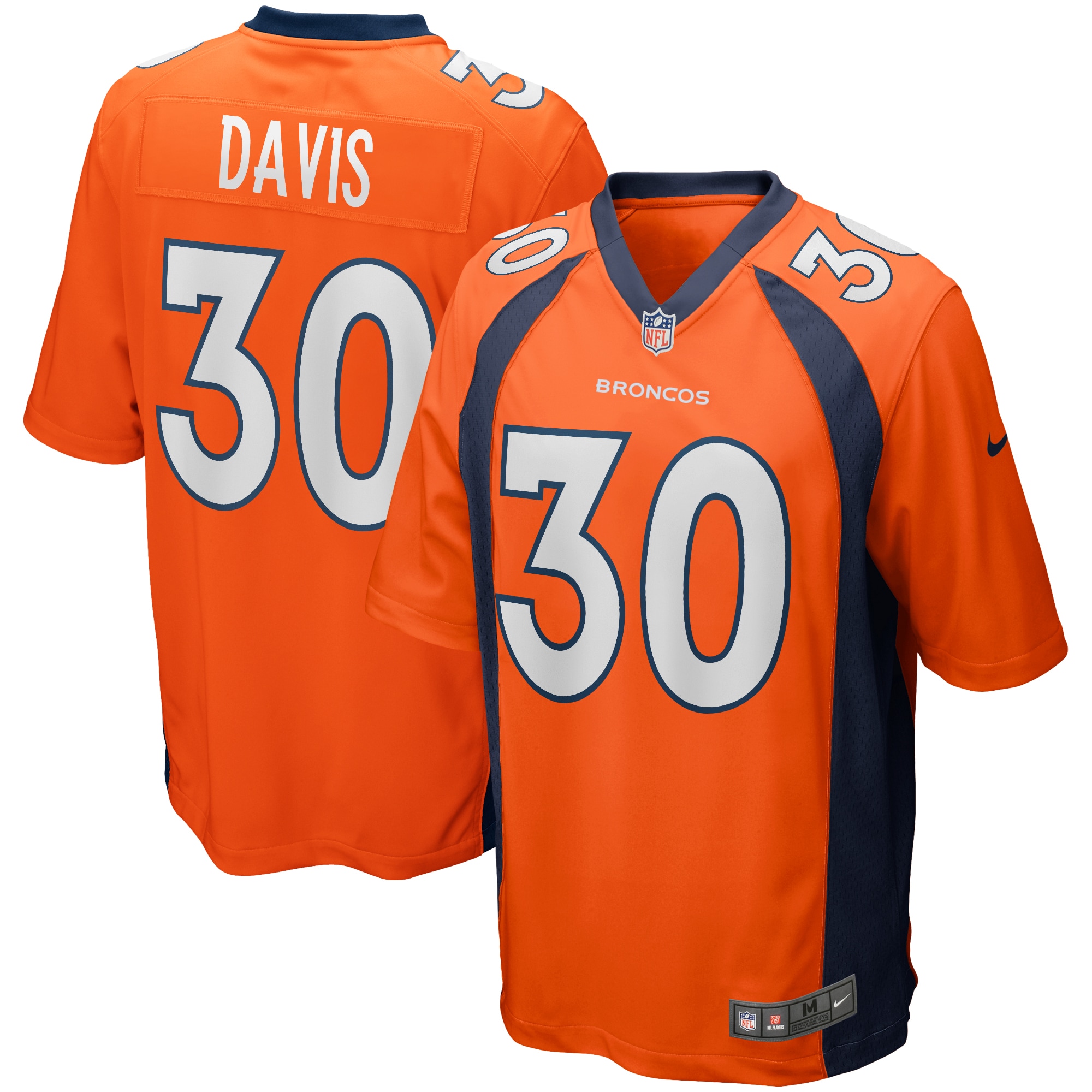 Terrell Davis Denver Broncos Nike Game Retired Player Jersey - Orange - vstockx
