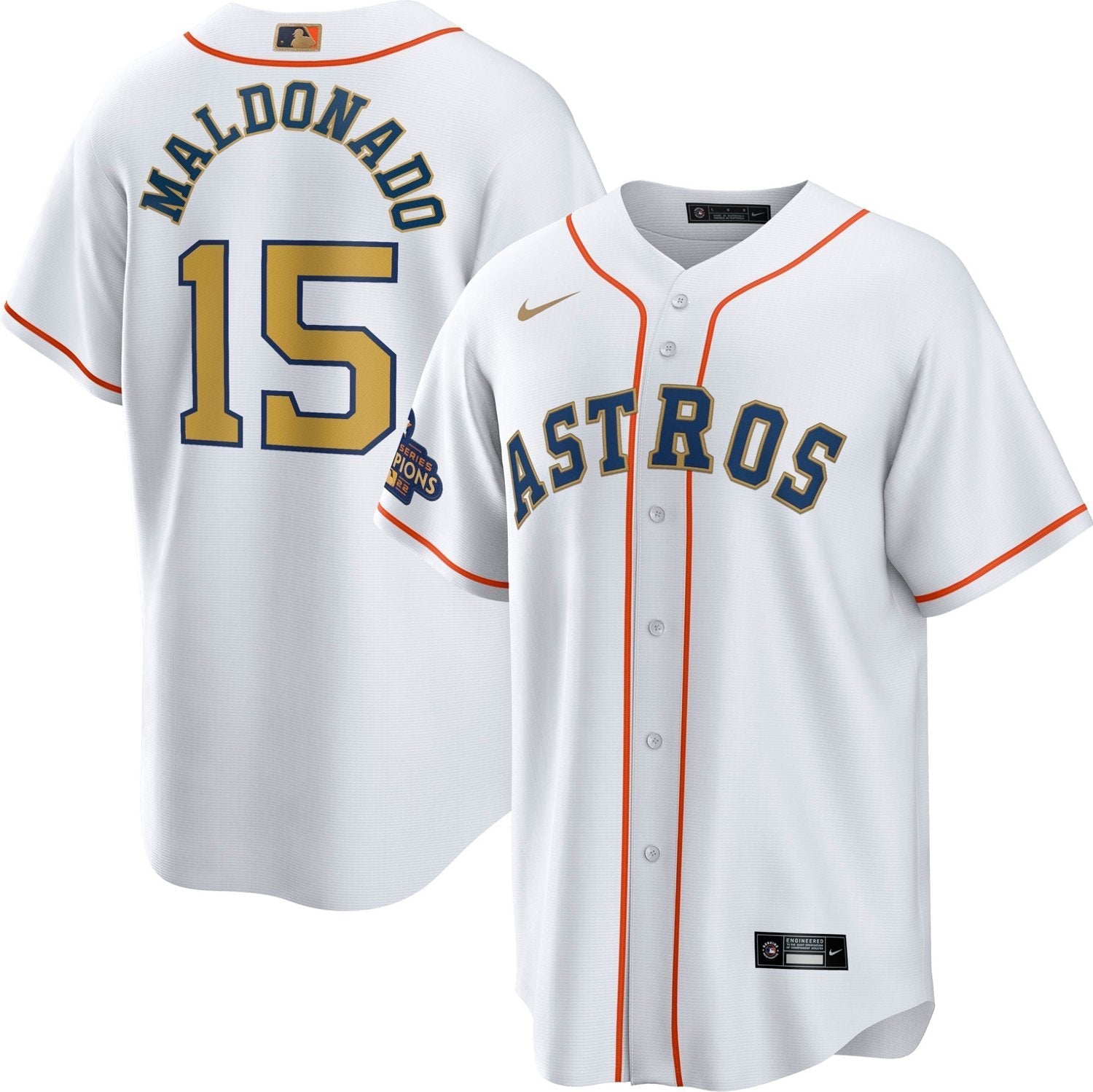 Nike Men's Houston Astros Gold Martin Maldonado Replica Jersey - vstockx