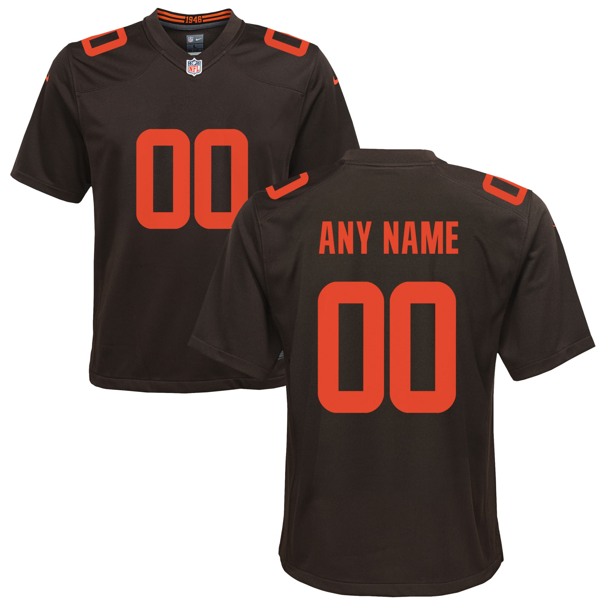 Cleveland Browns Nike Youth Alternate Custom Game Jersey - Brown - vstockx