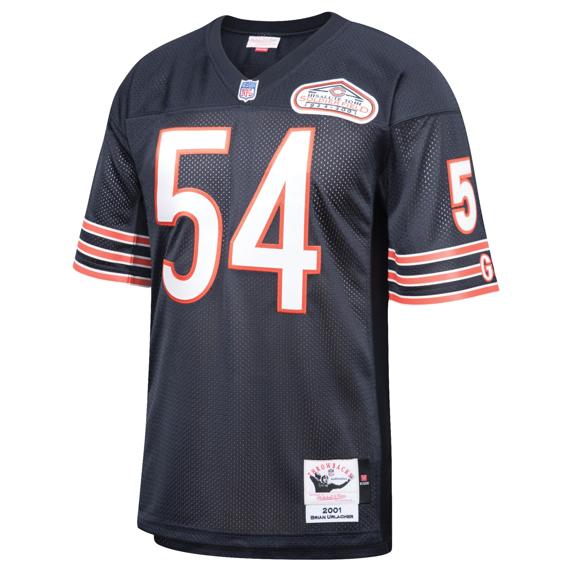 Brian Urlacher Chicago Bears Mitchell & Ness 2001 Authentic Retired Player Jersey - Navy - vstockx