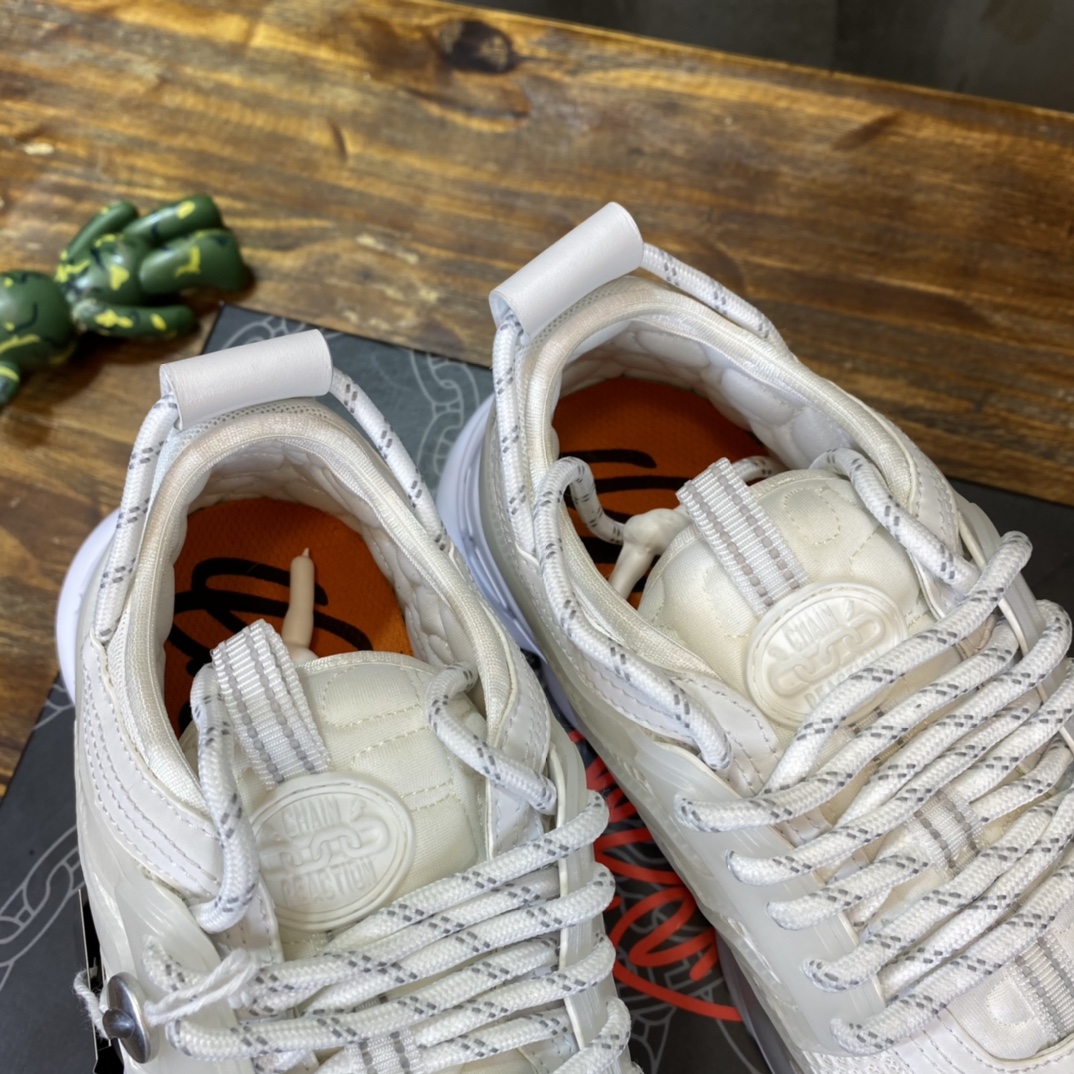 Versace Chain Reaction White Mesh Rubber Suede - vstockx
