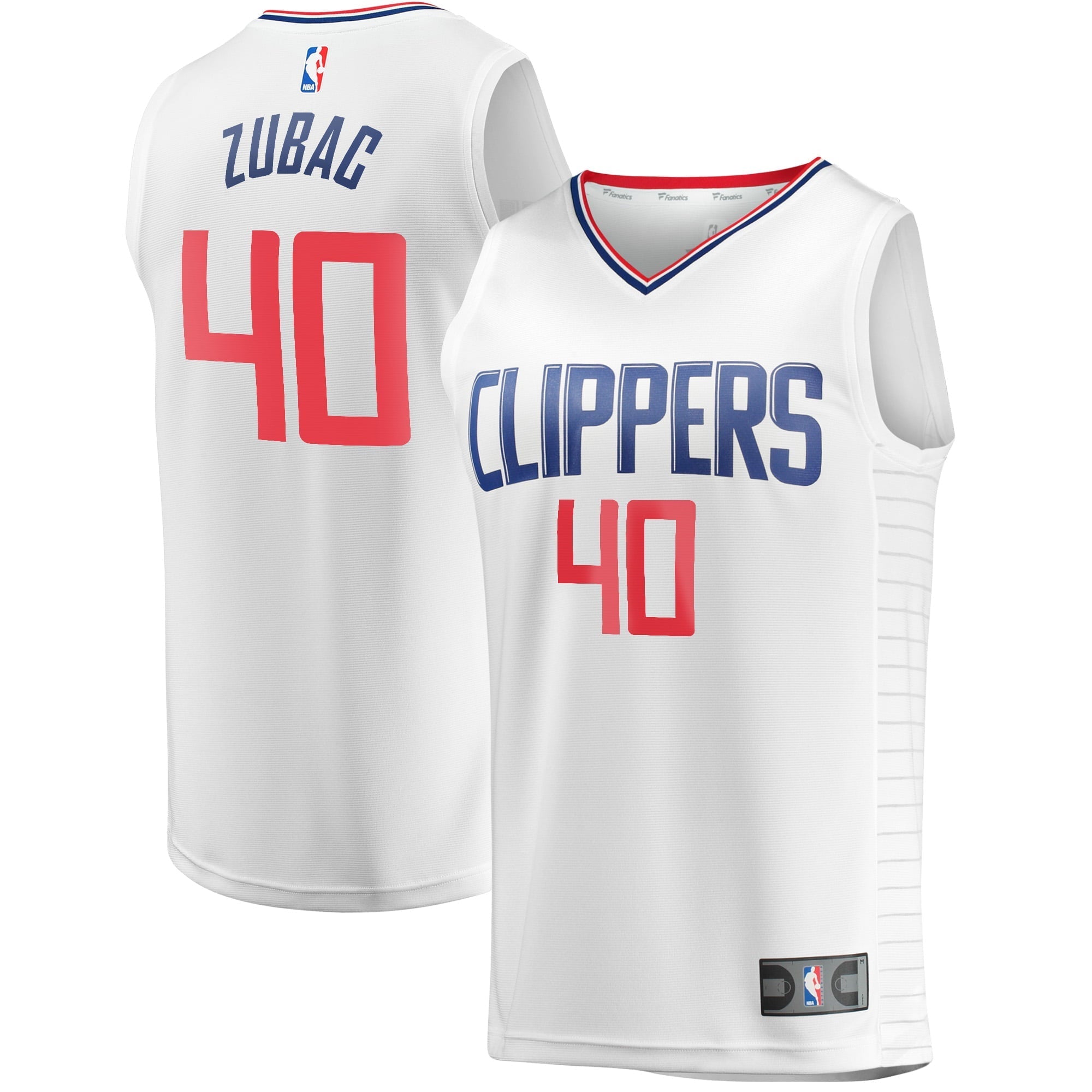 Men's Fanatics Branded Ivica Zubac White LA Clippers Fast Break Player Jersey - Association Edition - vstockx