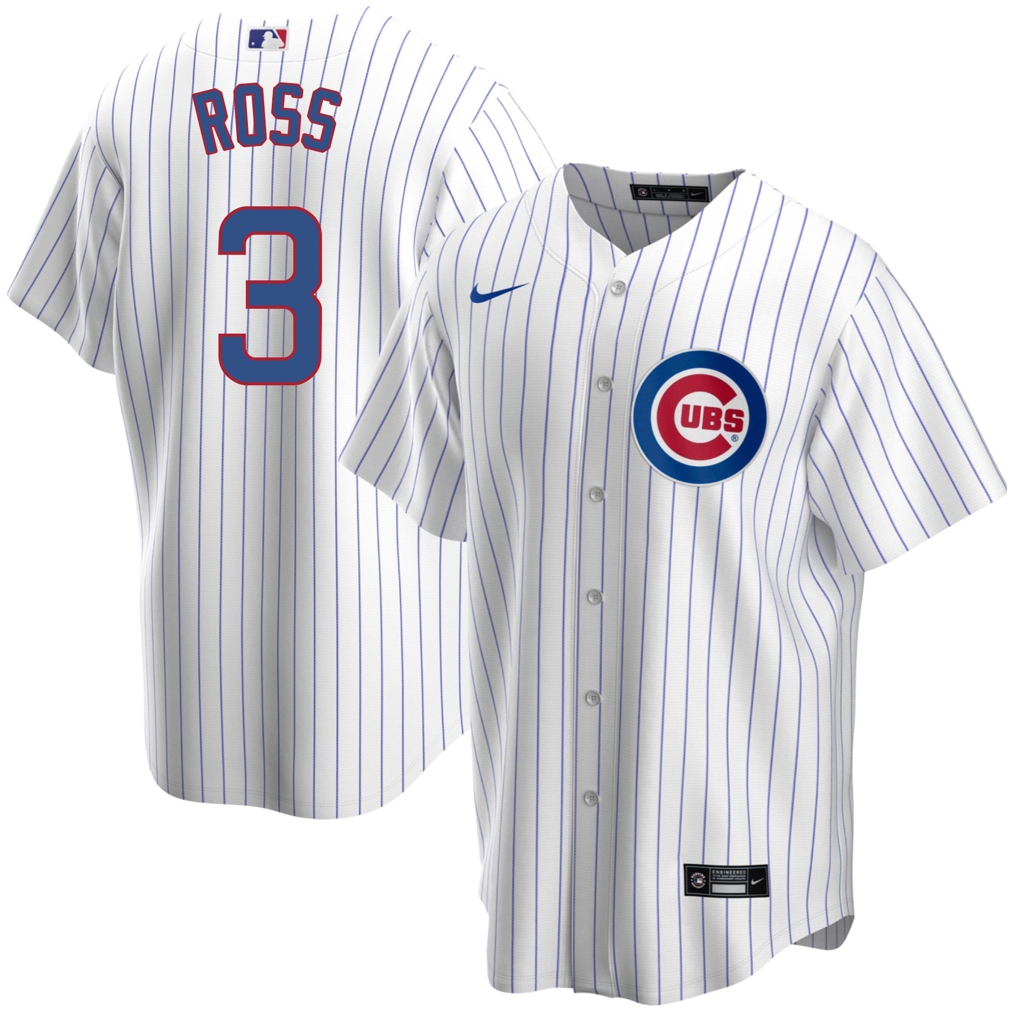 David Ross Chicago Cubs Home Pinstripe Men's Replica Jersey - vstockx