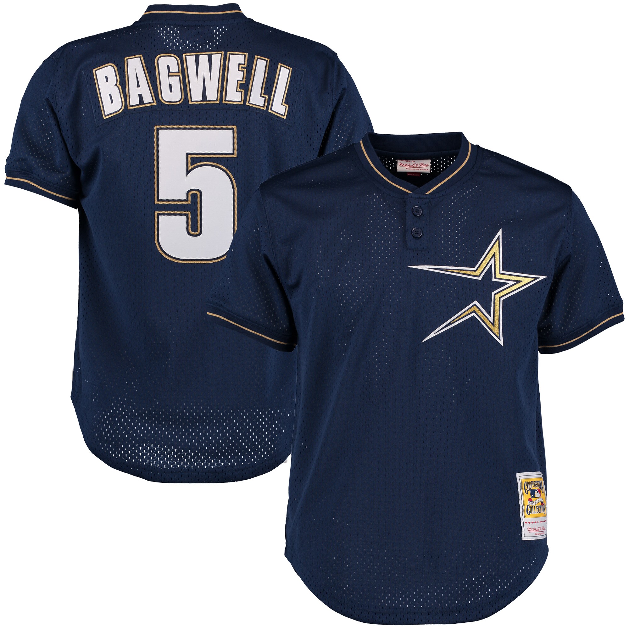 Jeff Bagwell Houston Astros Mitchell & Ness Cooperstown 1997 Mesh Batting Practice Jersey - Navy - vstockx