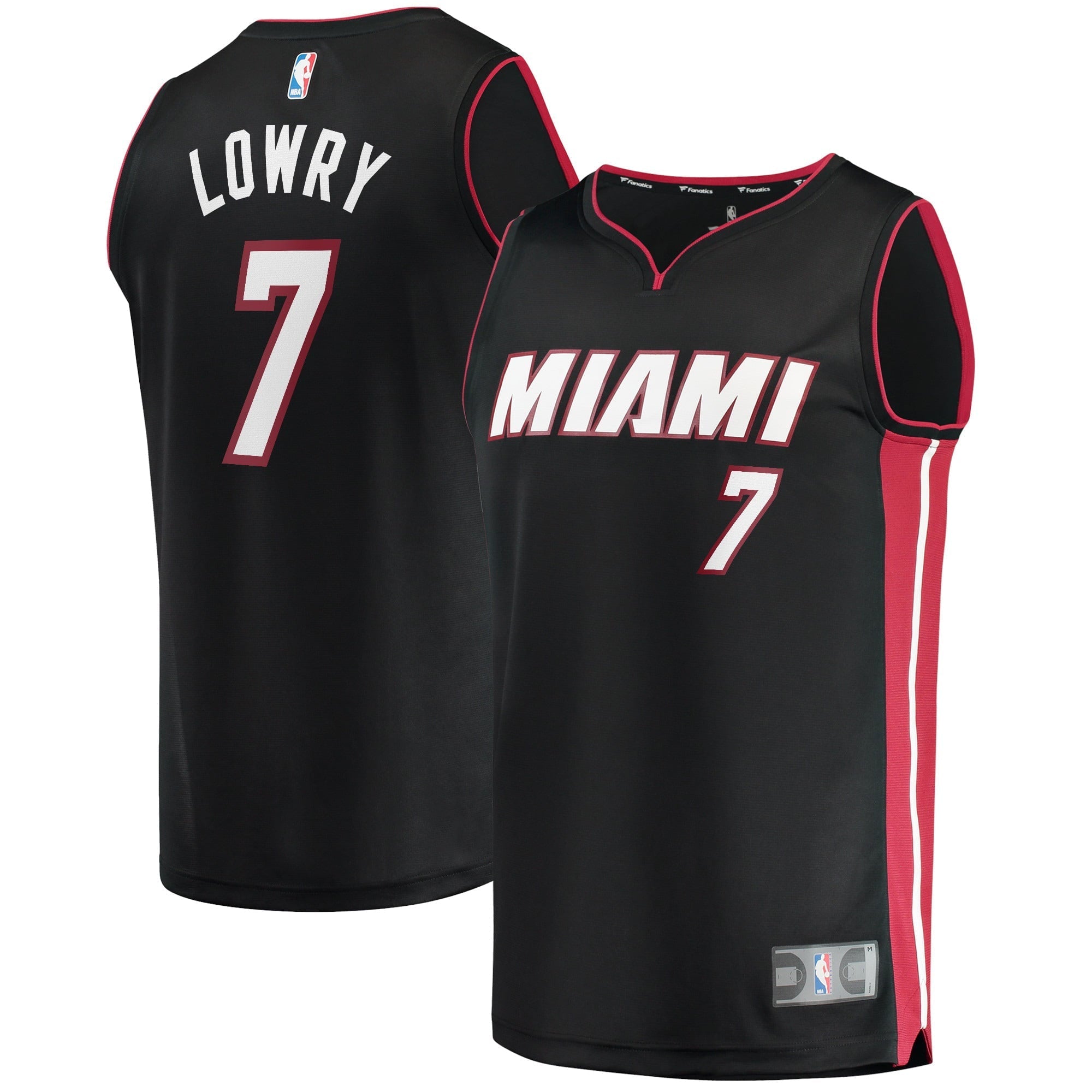 Men's Fanatics Branded Kyle Lowry Black Miami Heat 2021/22 Fast Break Replica Jersey - Icon Edition - vstockx
