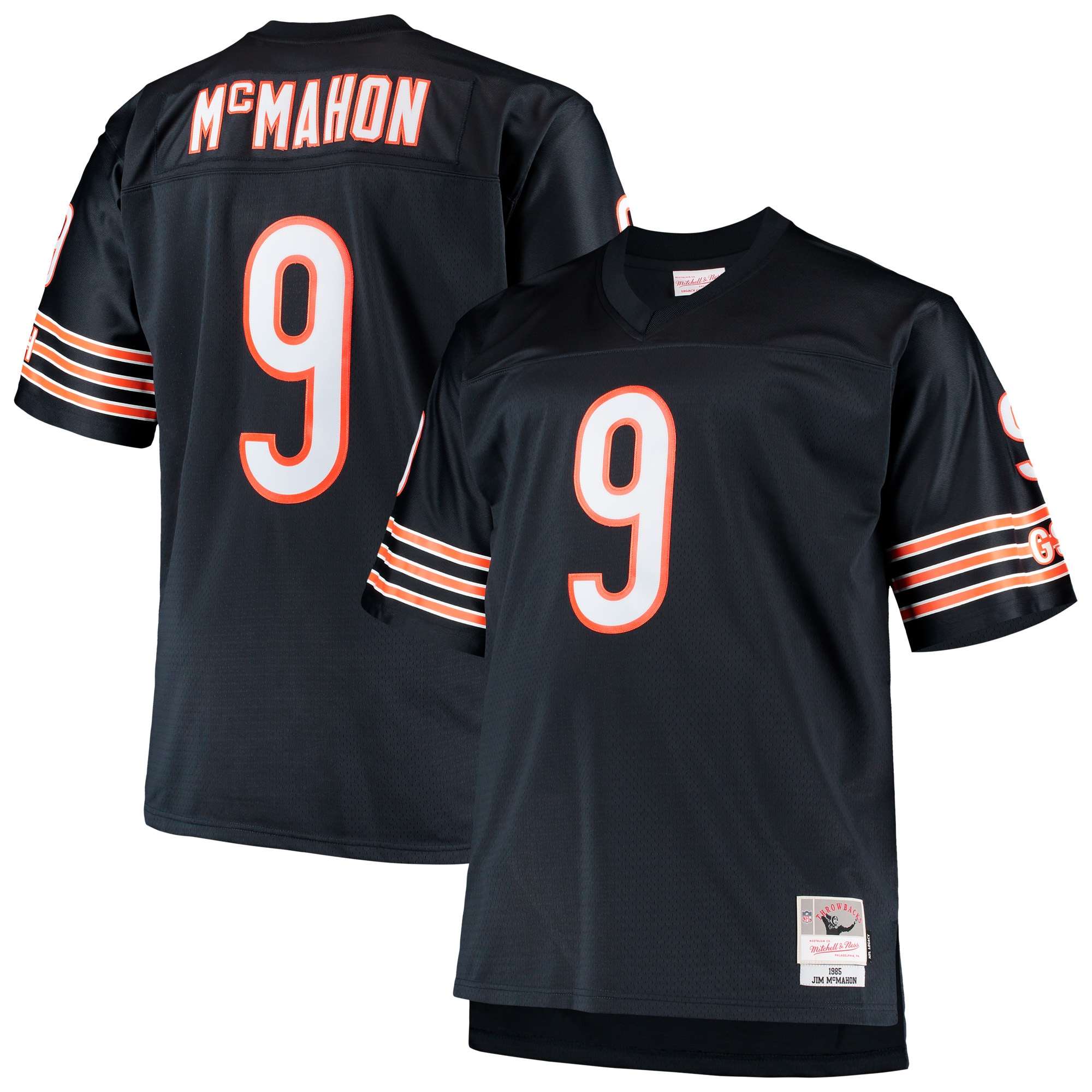 Jim McMahon Chicago Bears Mitchell & Ness Big & Tall 1985 Retired Player Replica Jersey - Navy - vstockx