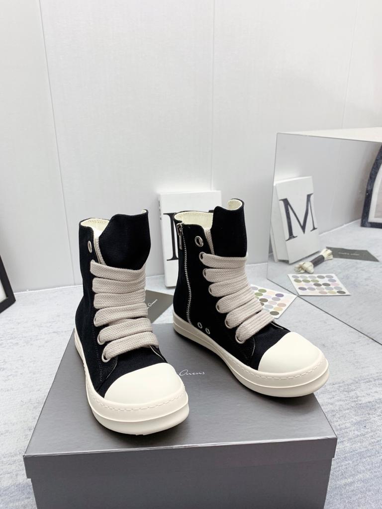 Rick Owens DRKSHDW Jumbo Lace High Black - vstockx