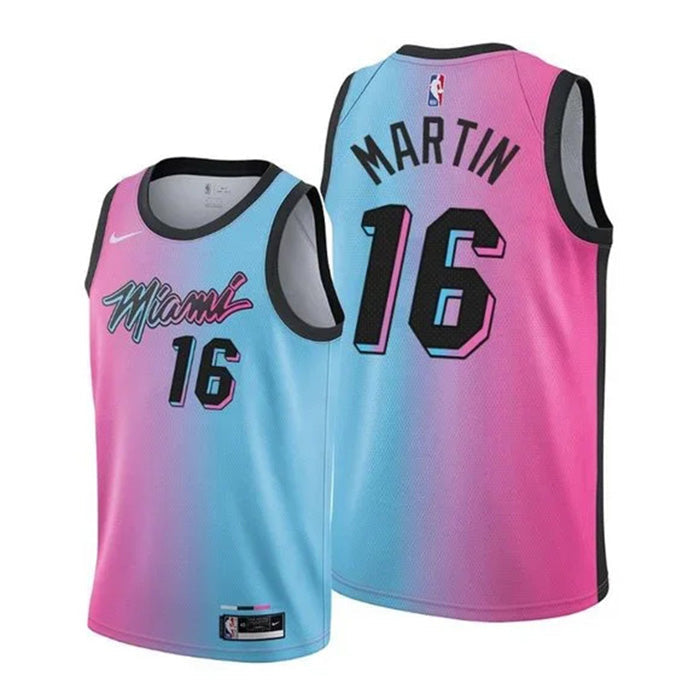 Youth Miami Heat Caleb Martin City Edition Jersey - Neon Pink/Blue - vstockx