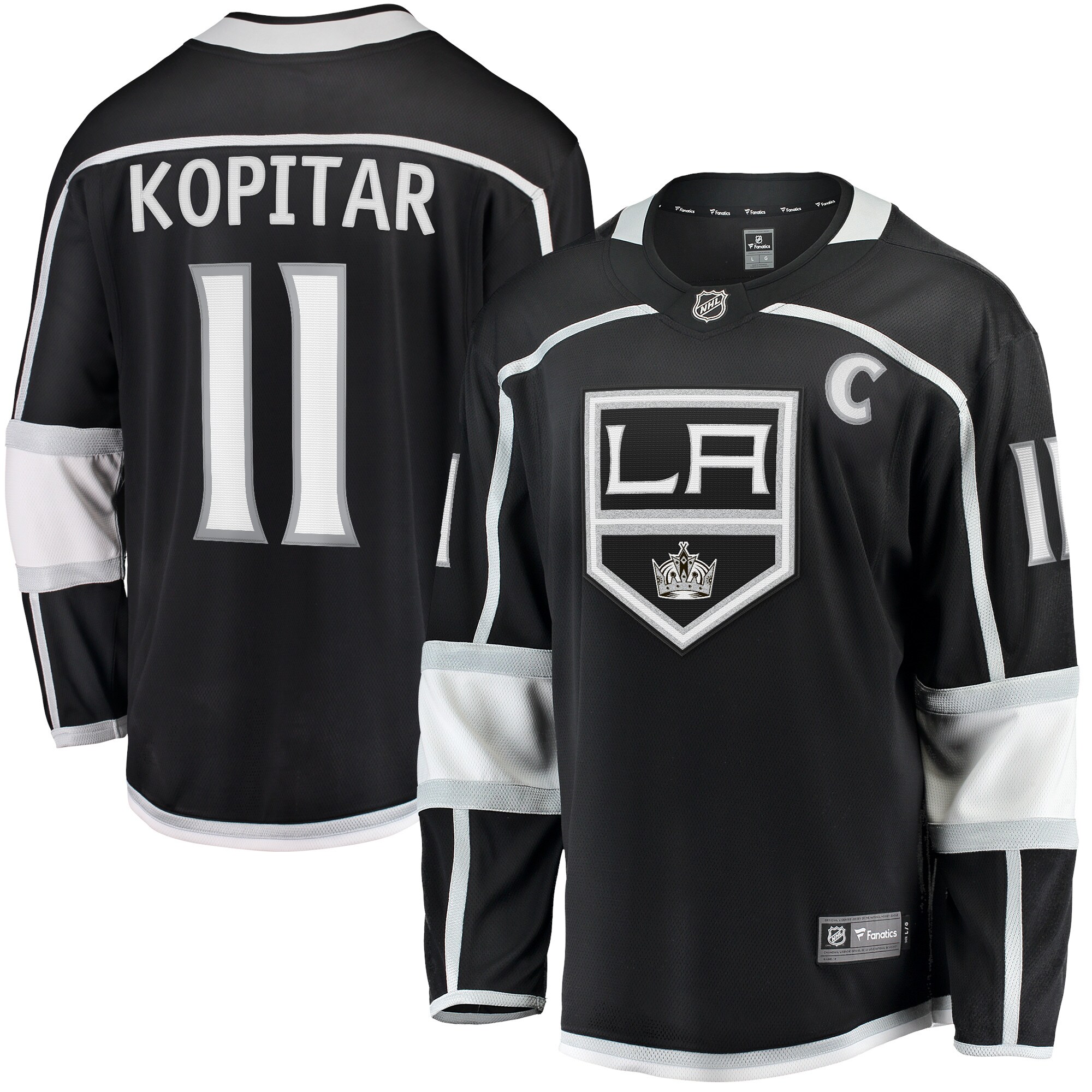Anze Kopitar Los Angeles Kings Fanatics Branded Home Premier Breakaway Player Jersey - Black - vstockx