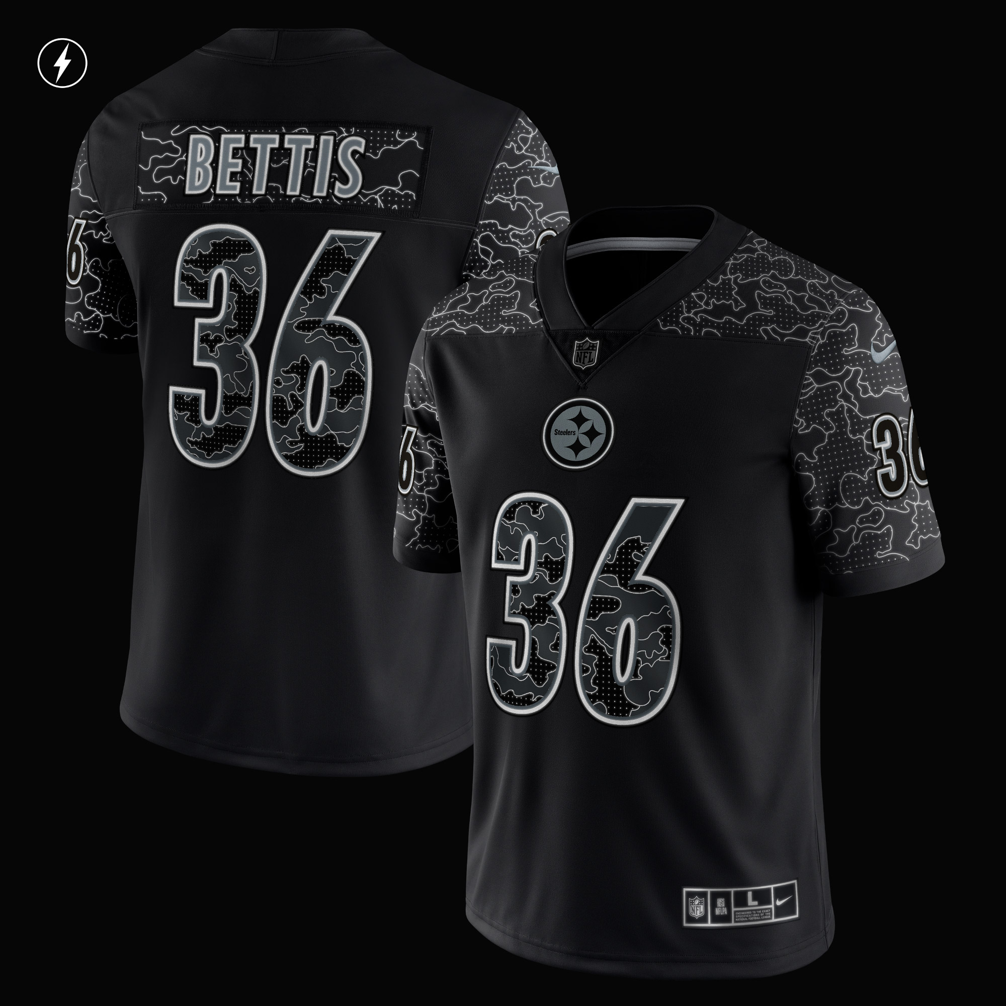 Jerome Bettis Pittsburgh Steelers Nike Retired Player RFLCTV Limited Jersey - Black - vstockx