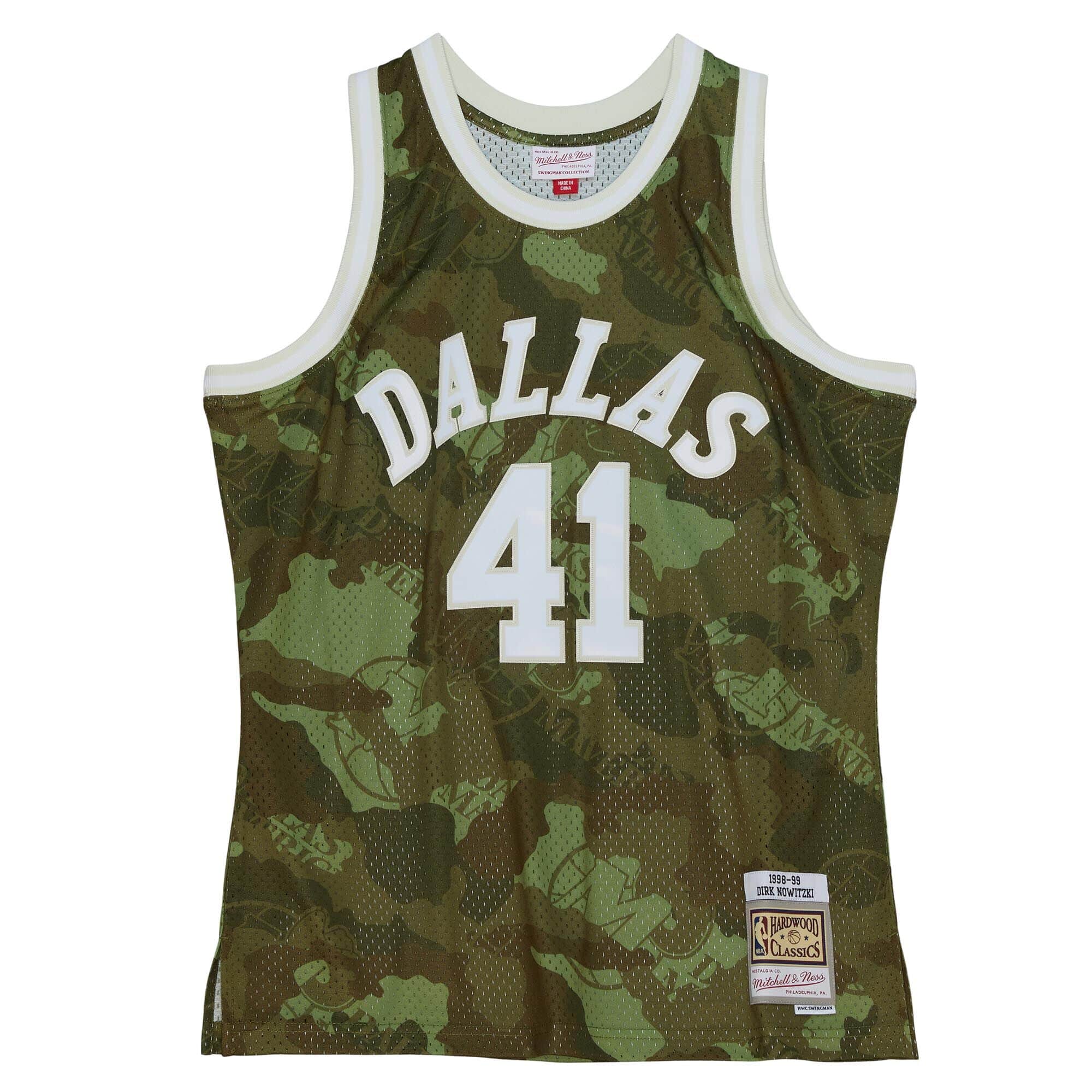 Ghost Green Camo Swingman Dirk Nowitzki Dallas Mavericks 1998-99 Jersey - vstockx