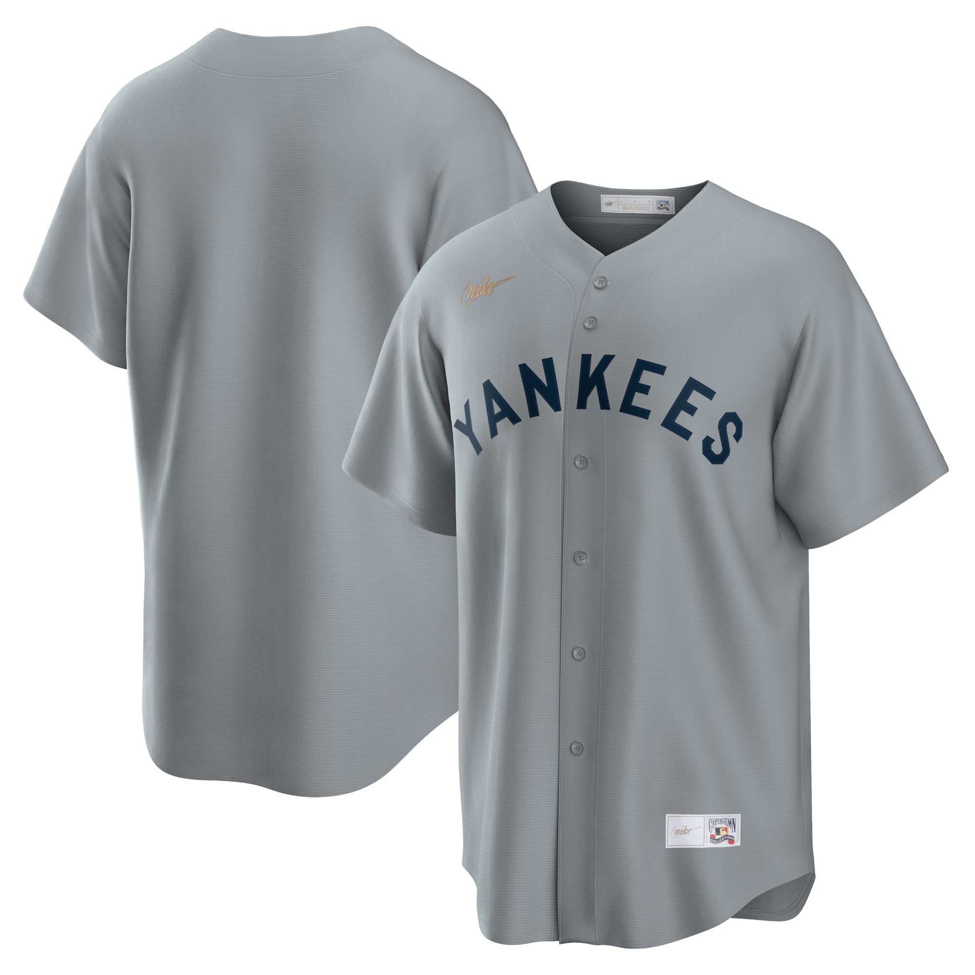 New York Yankees Nike Road Cooperstown Collection Team Jersey - Gray - vstockx