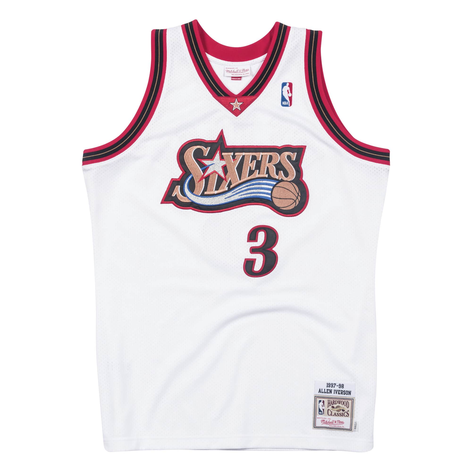 Allen Iverson 1997-98 Philadelphia 76ers Home Authentic Jersey - vstockx