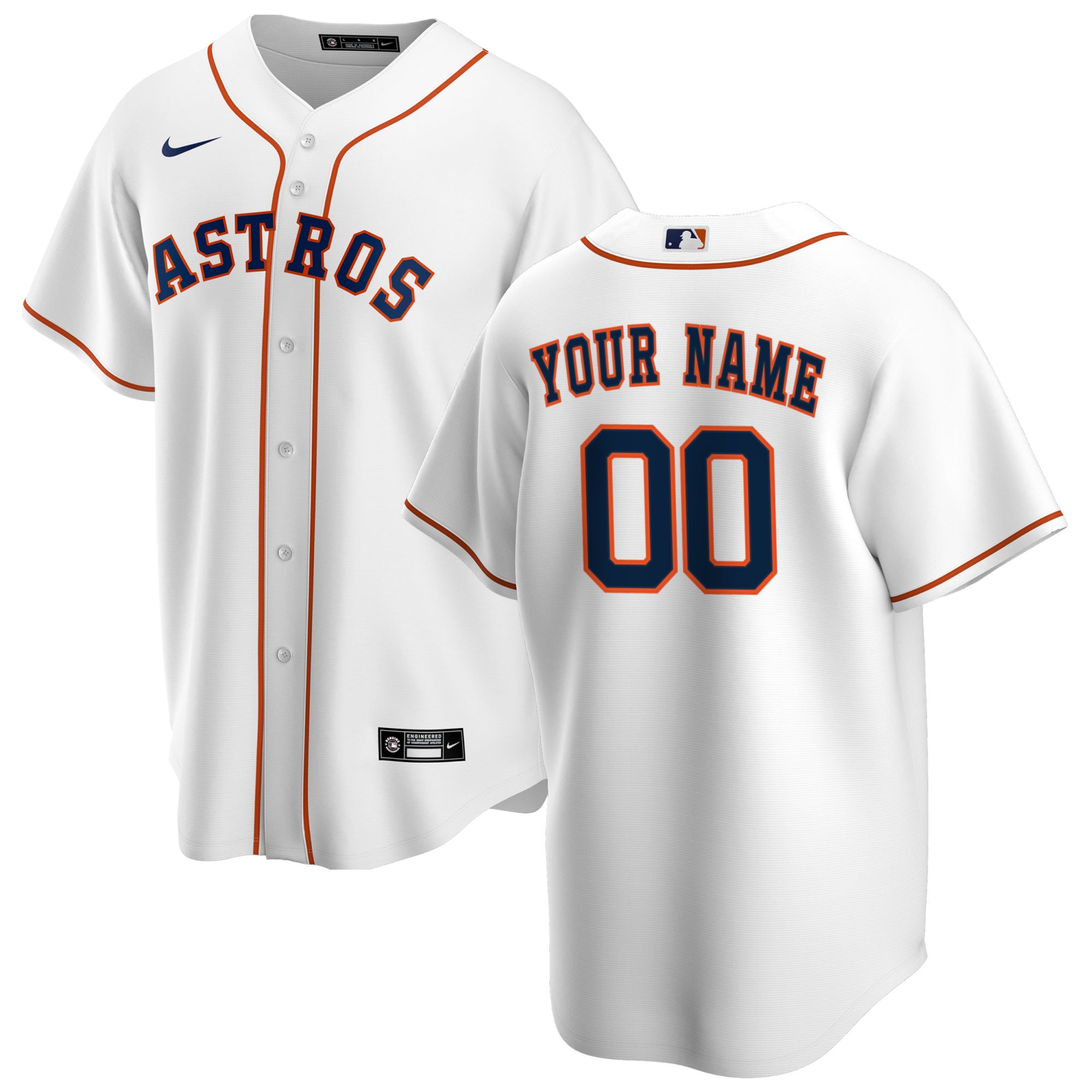 Houston Astros Nike Home Replica Custom Jersey - White - vstockx