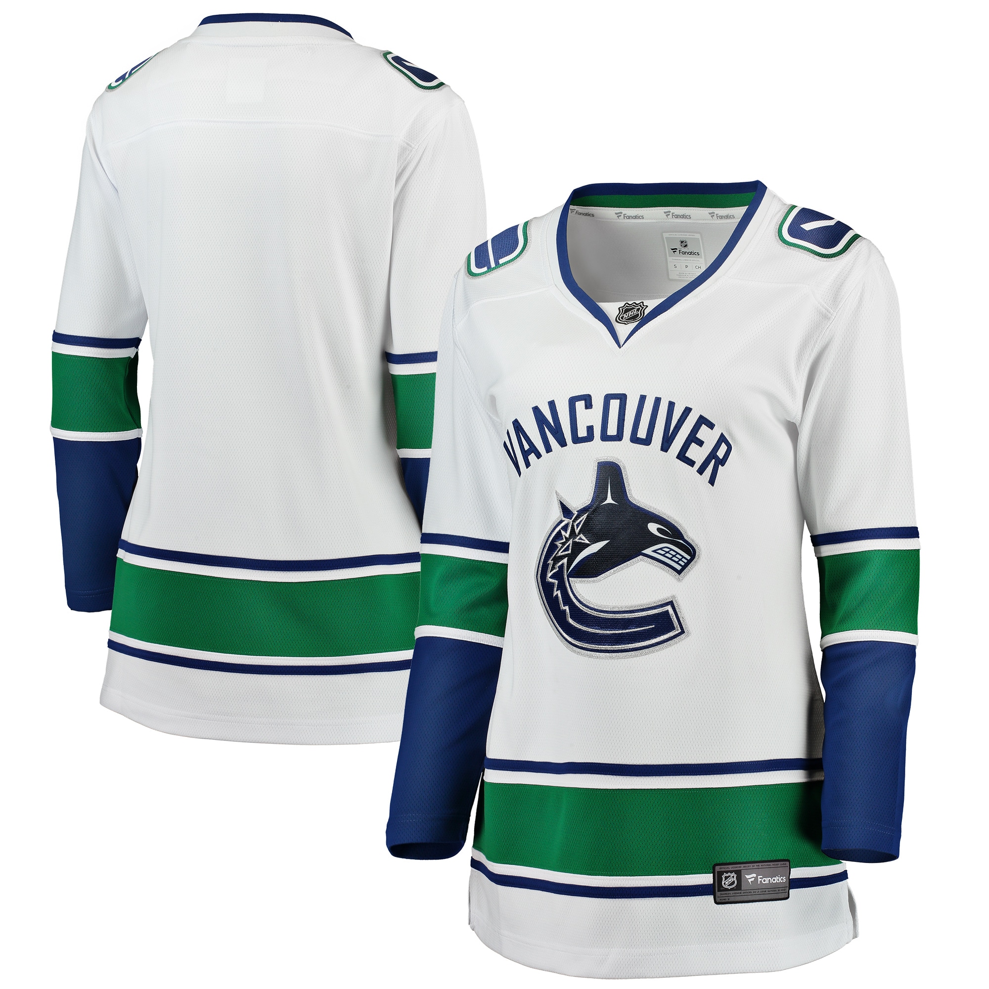 Vancouver Canucks Fanatics Branded Women's Away Breakaway Jersey - White - vstockx