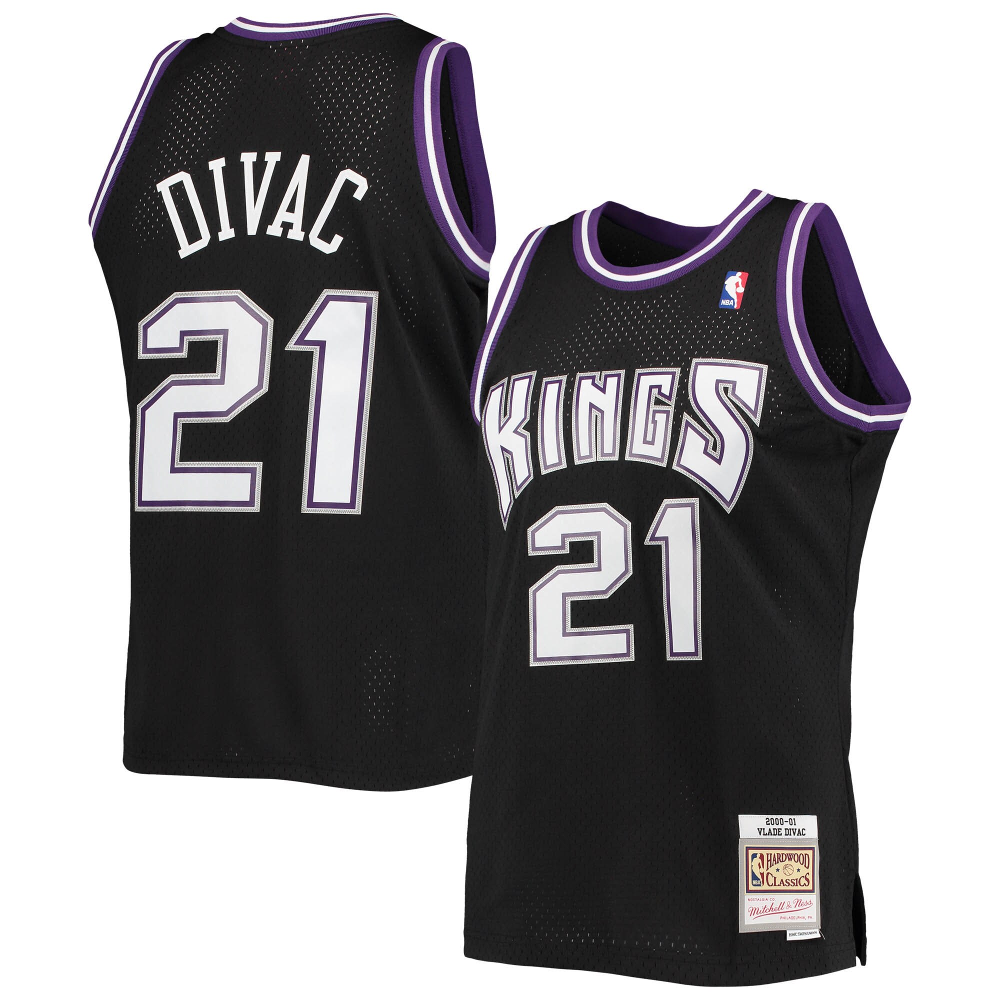 Vlade Divac Sacramento Kings Mitchell & Ness Hardwood Classics Swingman Jersey - Black - vstockx