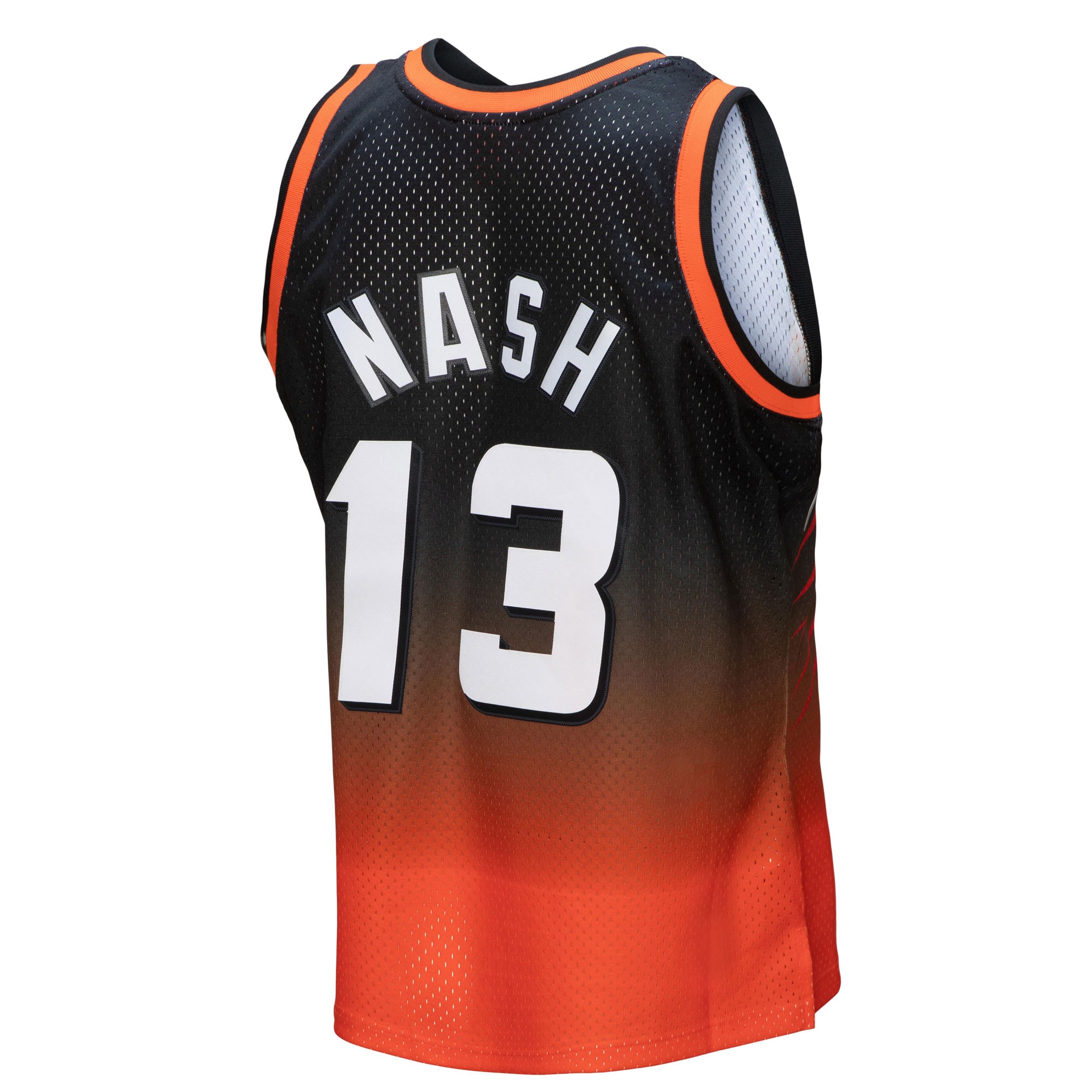 Steve Nash Phoenix Suns Mitchell & Ness 1996/97 Hardwood Classics Fadeaway Swingman Player Jersey - Orange/Black - vstockx