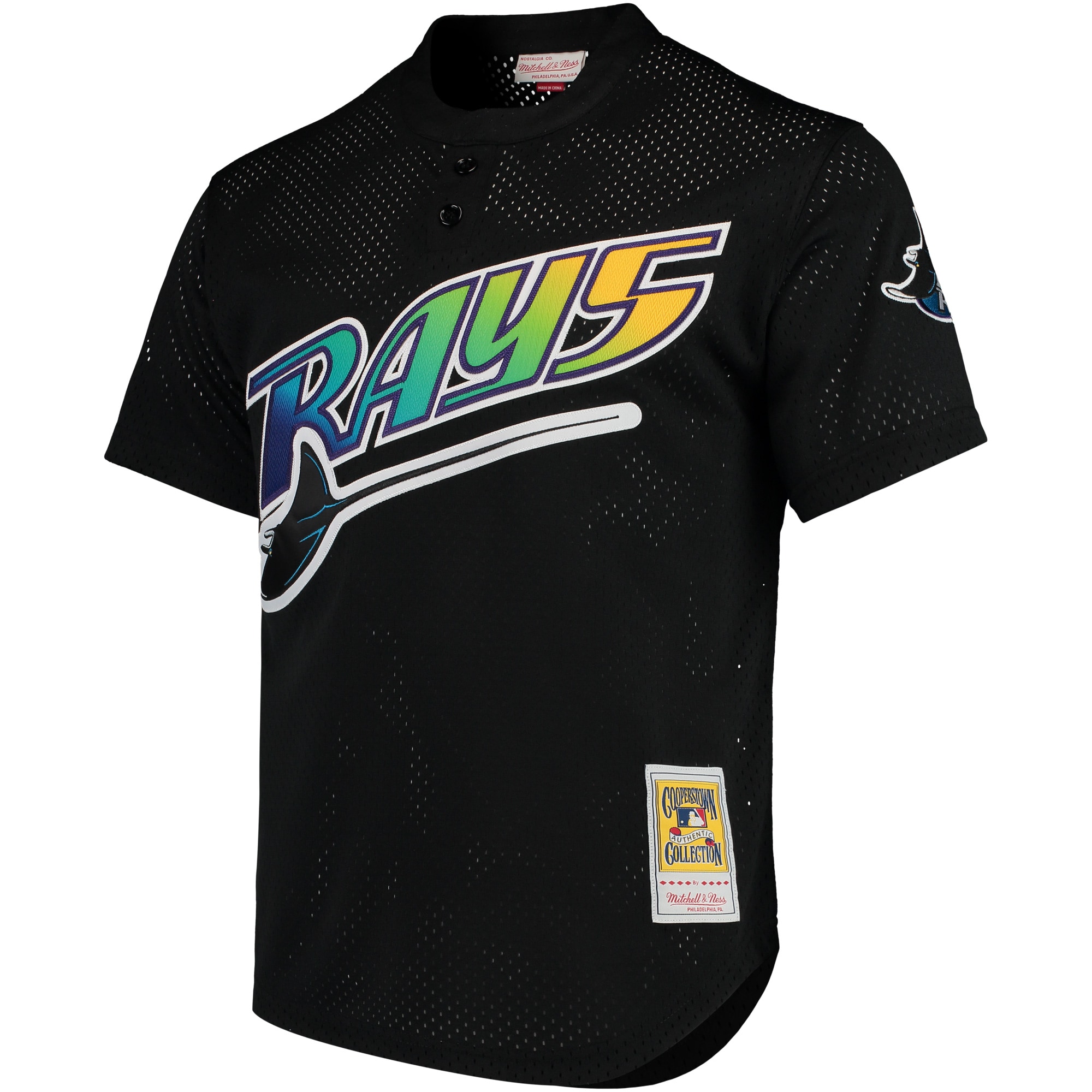 Wade Boggs Tampa Bay Rays Mitchell & Ness Cooperstown Collection 1991 Mesh Batting Practice Jersey - Black - vstockx