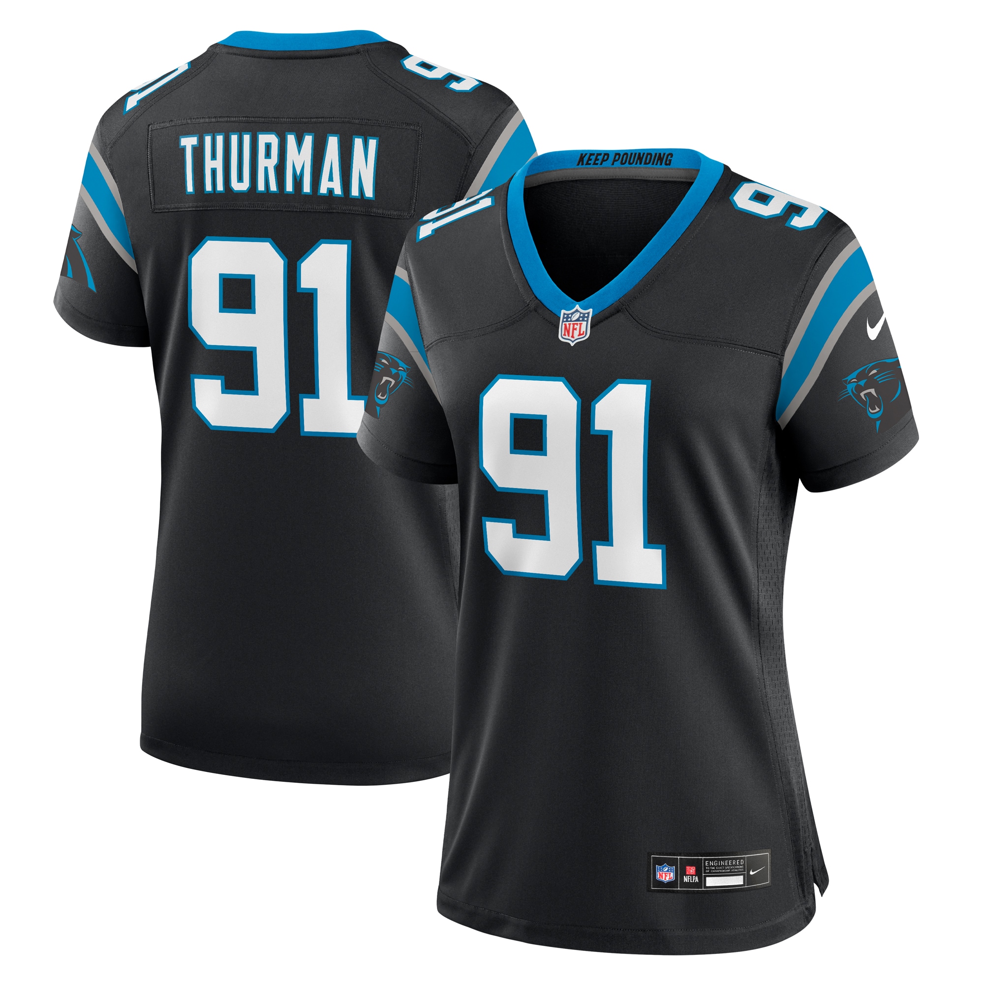 Nick Thurman Carolina Panthers Nike Women's Team Game Jersey - Black - vstockx