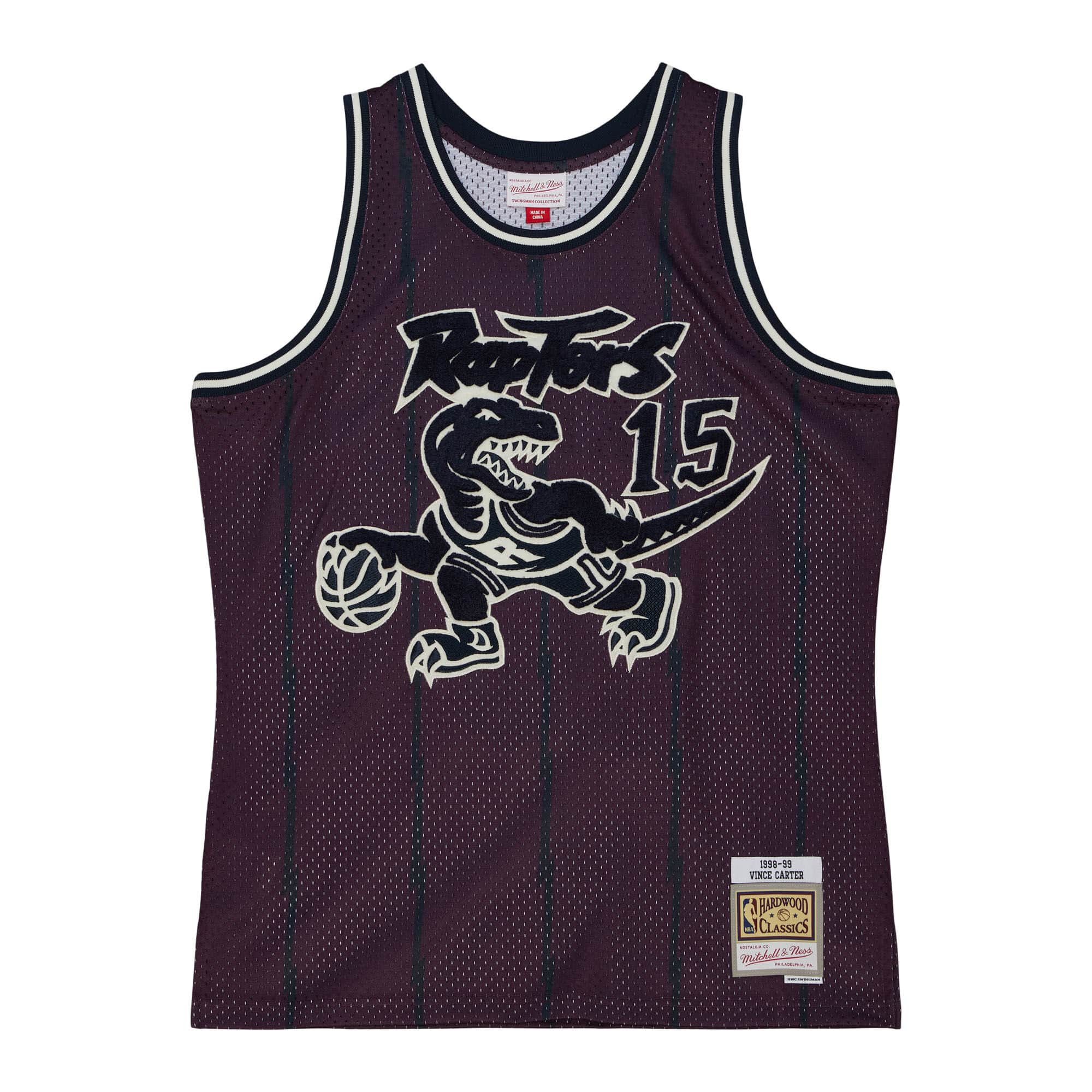Off Court Chenille Swingman Vince Carter Toronto Raptors 1998-99 Jersey - vstockx