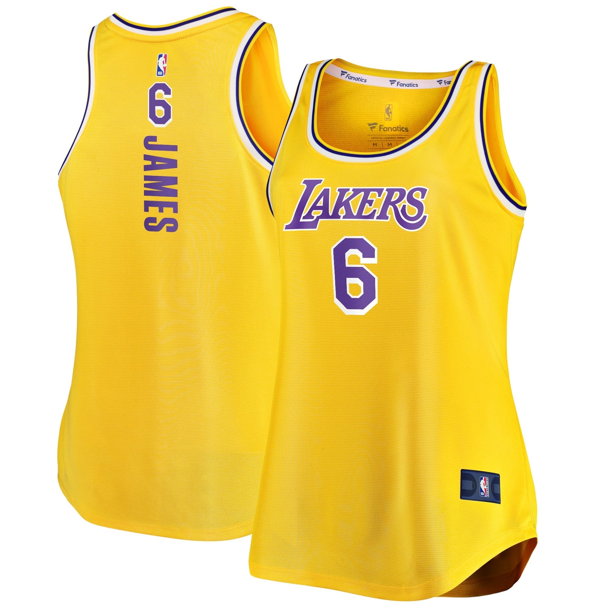 Women's Fanatics Branded LeBron James Gold Los Angeles Lakers 2021/22 Fast Break Tank Jersey - Icon Edition - vstockx
