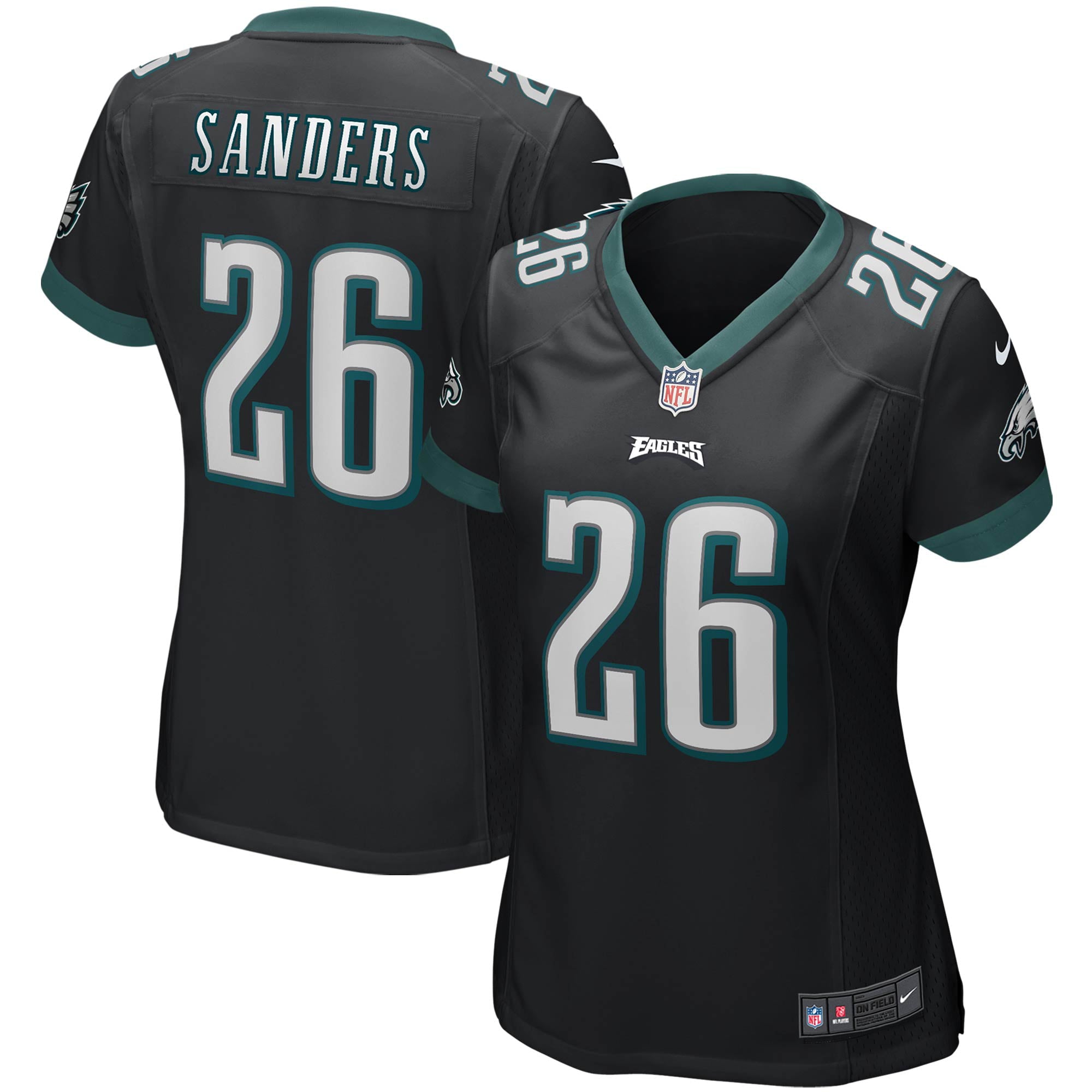 Women's Nike Miles Sanders Black Philadelphia Eagles Game Jersey - vstockx