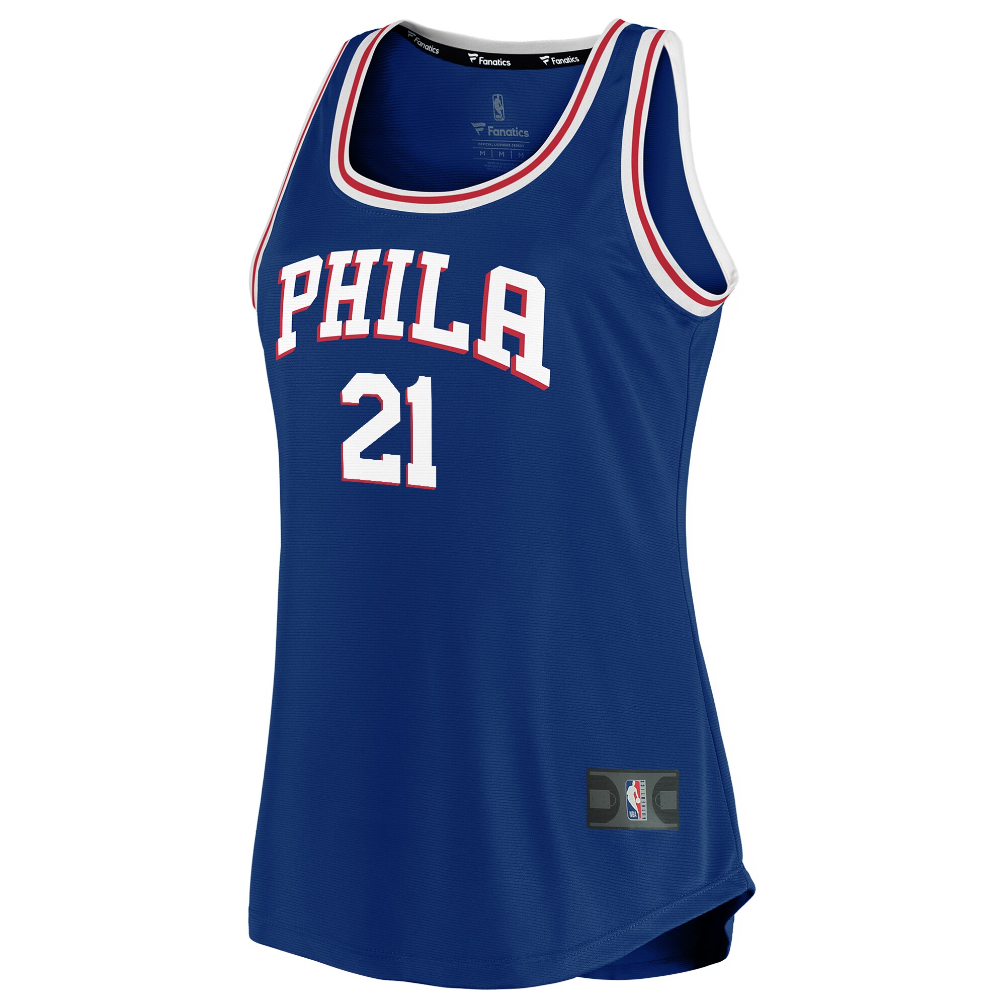 Joel Embiid Philadelphia 76ers Fanatics Branded Women's 2019/20 Fast Break Team Tank Jersey - Icon Edition - Royal - vstockx