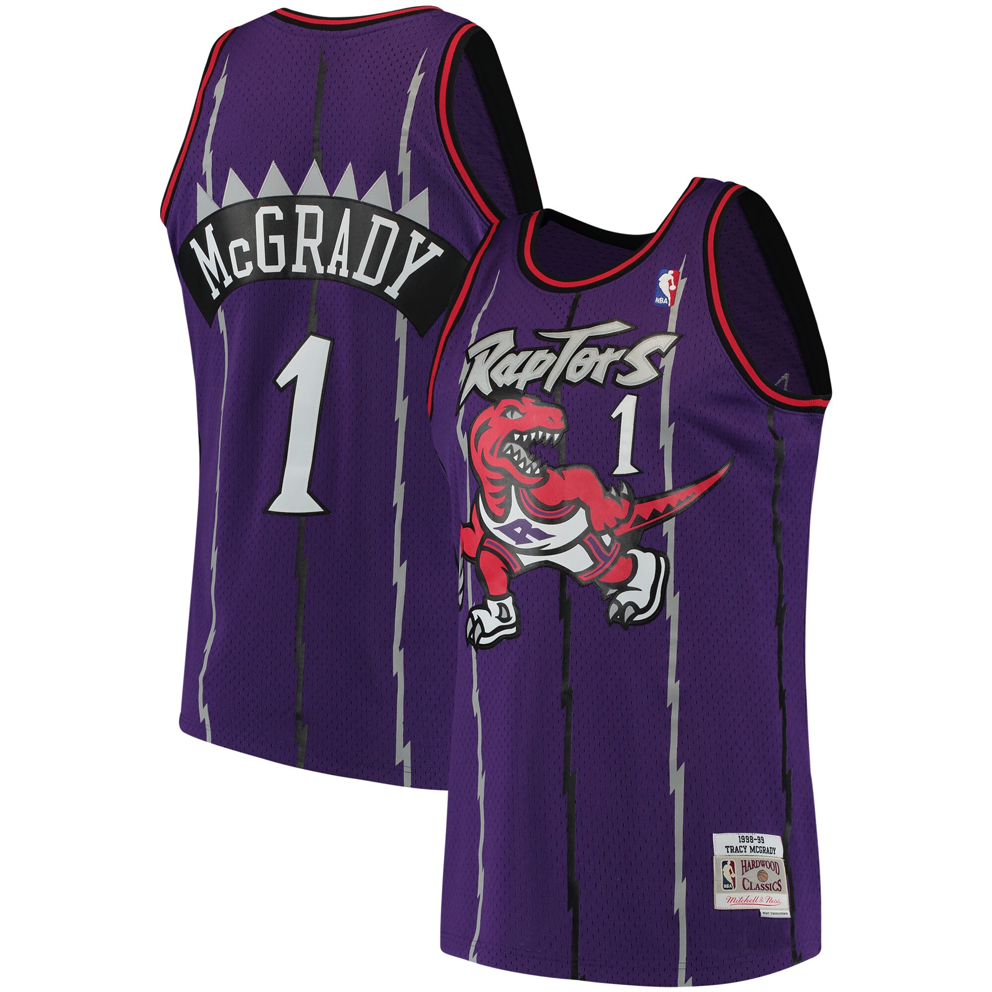 Tracy McGrady Toronto Raptors Mitchell & Ness Hardwood Classics Swingman Jersey - Purple - vstockx