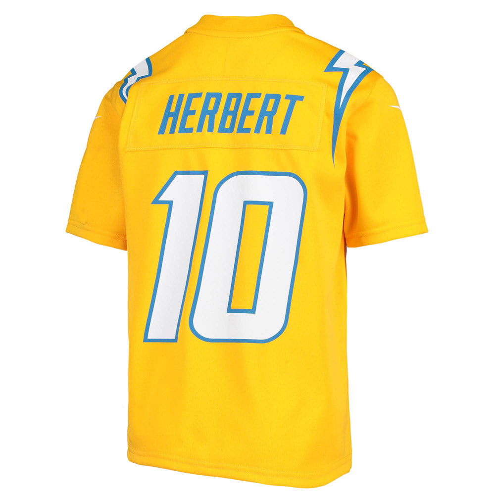 Youth Los Angeles Chargers Justin Herbert Inverted Team Game Jersey Gold - vstockx