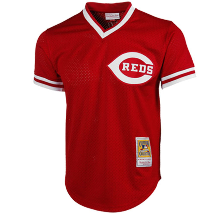Men's Cincinnati Reds Johnny Bench Mitchell & Ness Red 1983 Authentic Cooperstown Collection Mesh Batting Practice Jersey - vstockx
