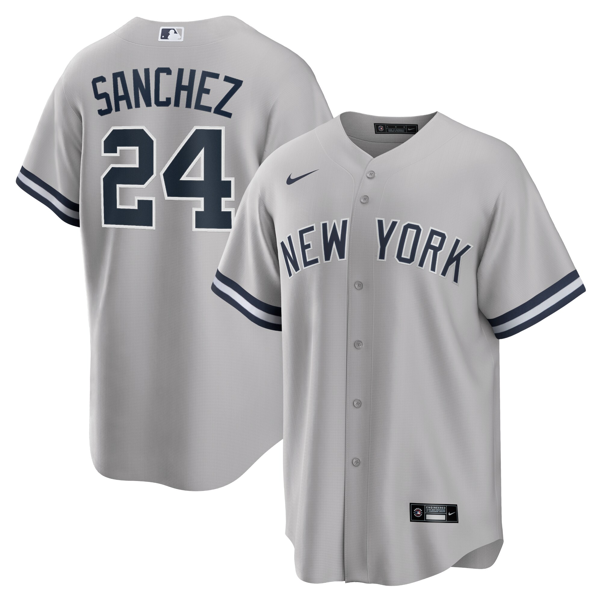 Gary Sanchez New York Yankees Nike Road Replica Player Name Jersey - Gray - vstockx