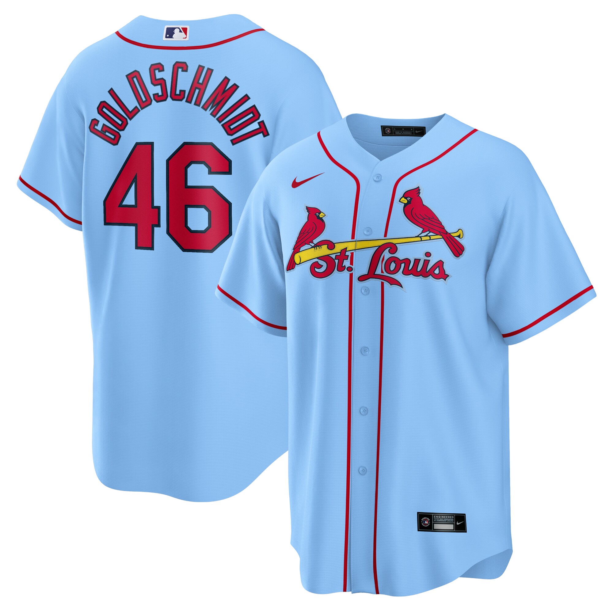 Paul Goldschmidt St. Louis Cardinals Nike Alternate Replica Player Name Jersey - Light Blue - vstockx