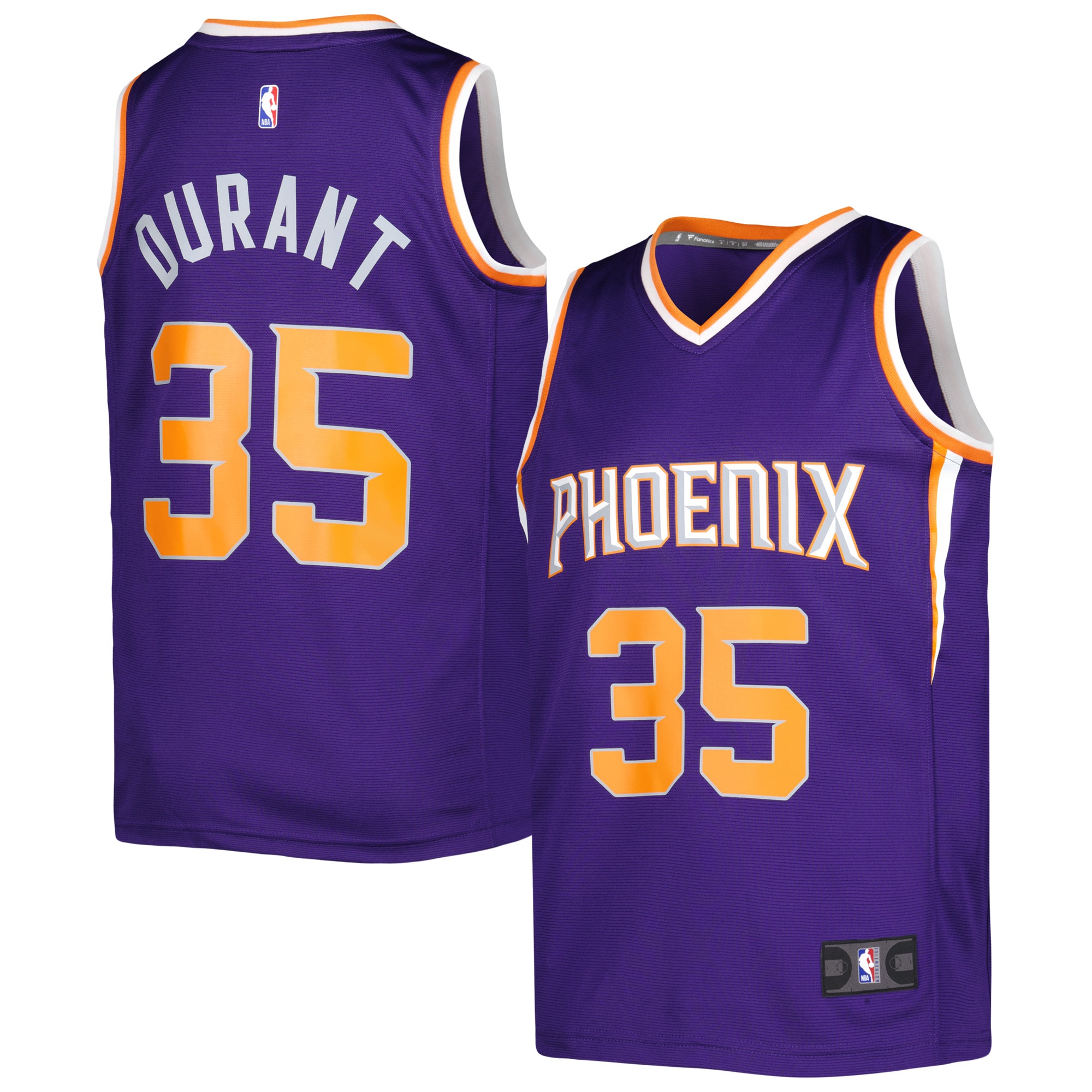 Kevin Durant Phoenix Suns Fanatics Branded Youth Fast Break Player Jersey - Icon Edition - Purple - vstockx