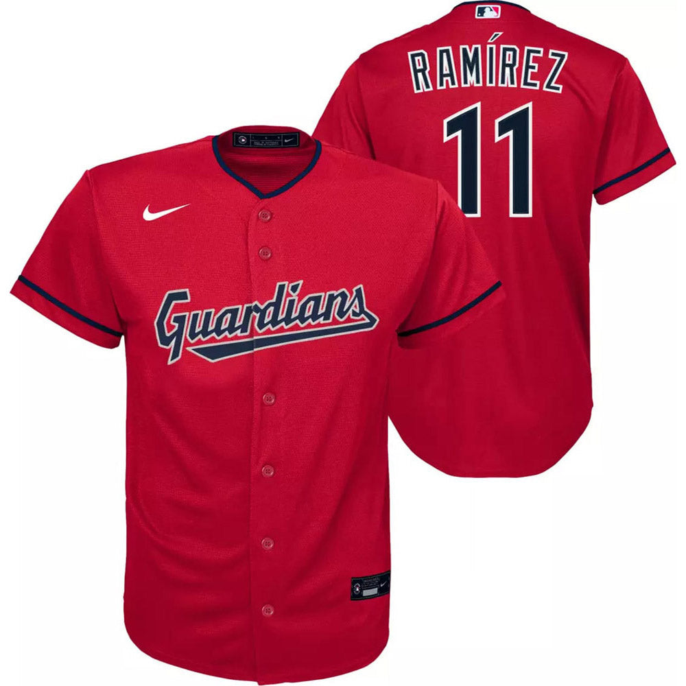 Youth Cleveland Guardians Jose Ramirez Cool Base Replica Alternate Jersey - Red - vstockx