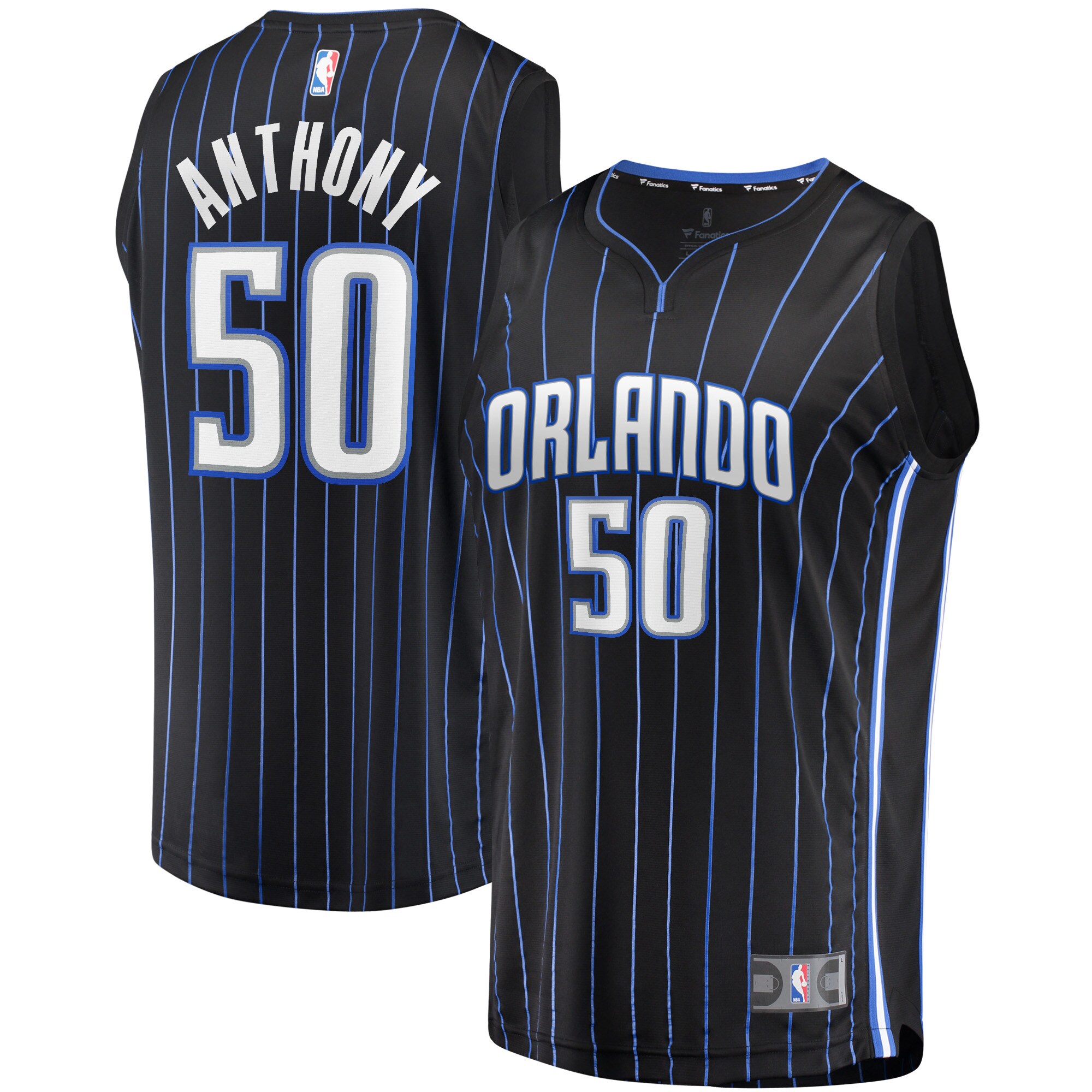 Cole Anthony Orlando Magic Fanatics Branded Youth 2020 NBA Draft First Round Pick Fast Break Replica Jersey Black - Icon Edition - vstockx